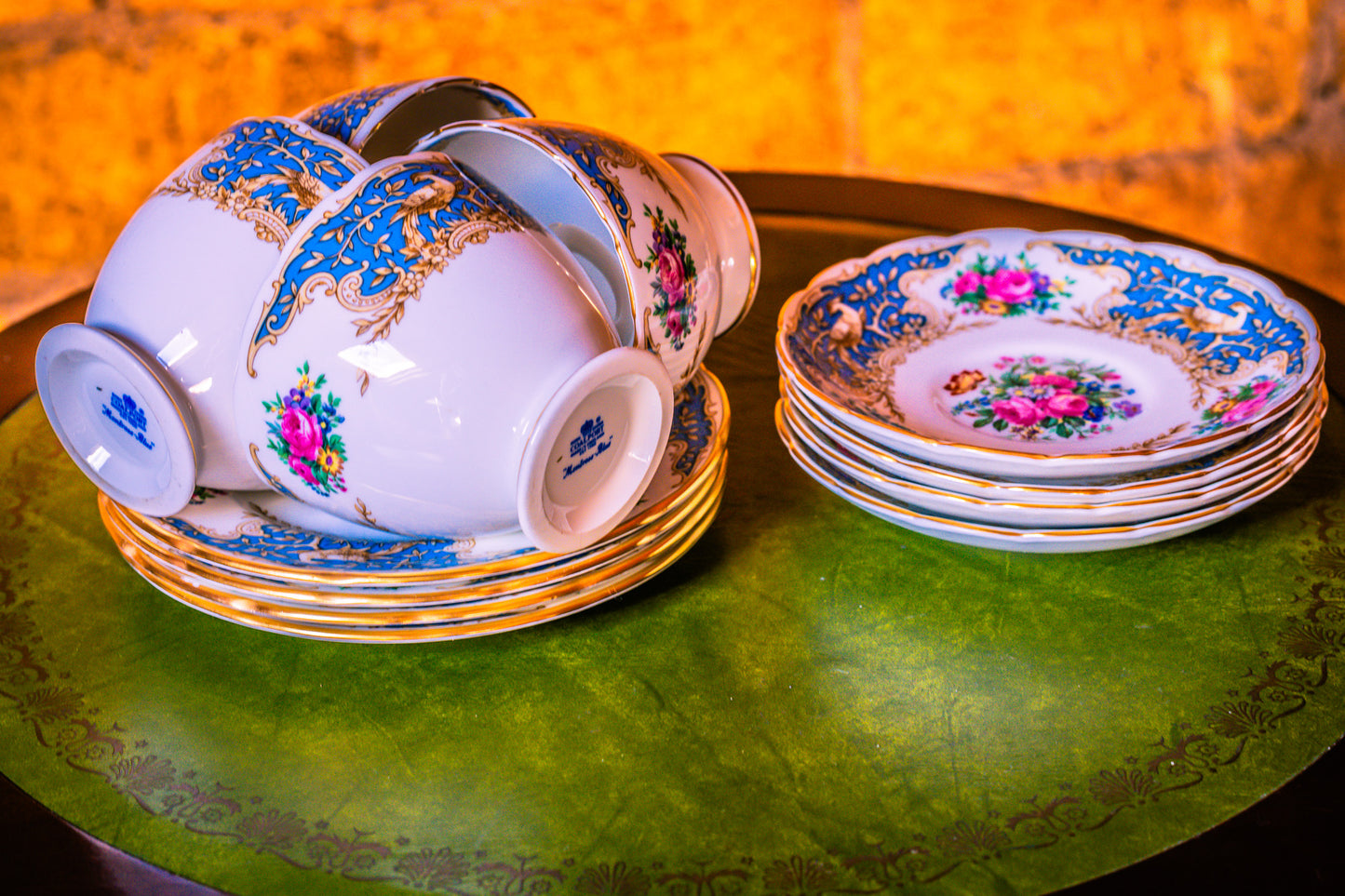Coalport Montrose Blue Tea Set Including 4 Cups and Saucers with 4 Matching Plates