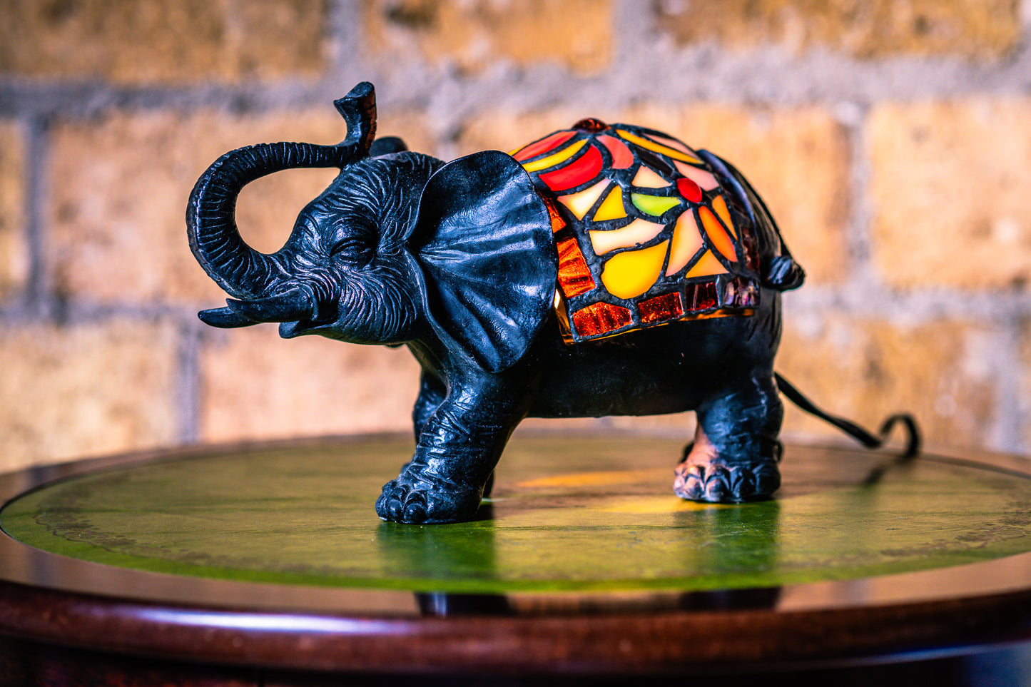 Reserved for Susanne: Elephant Tiffany Style Stained Glass Lamp