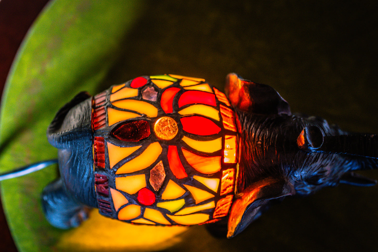 Reserved for Susanne: Elephant Tiffany Style Stained Glass Lamp