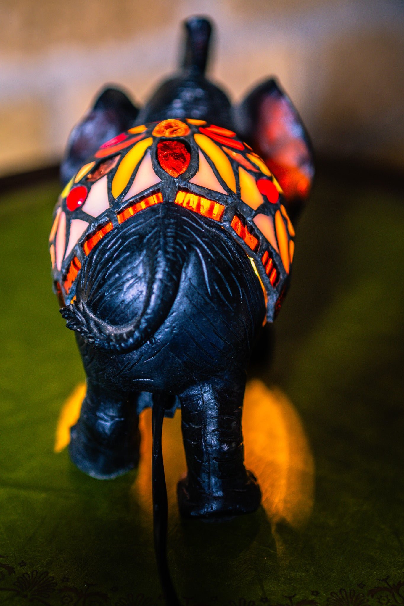 Reserved for Susanne: Elephant Tiffany Style Stained Glass Lamp