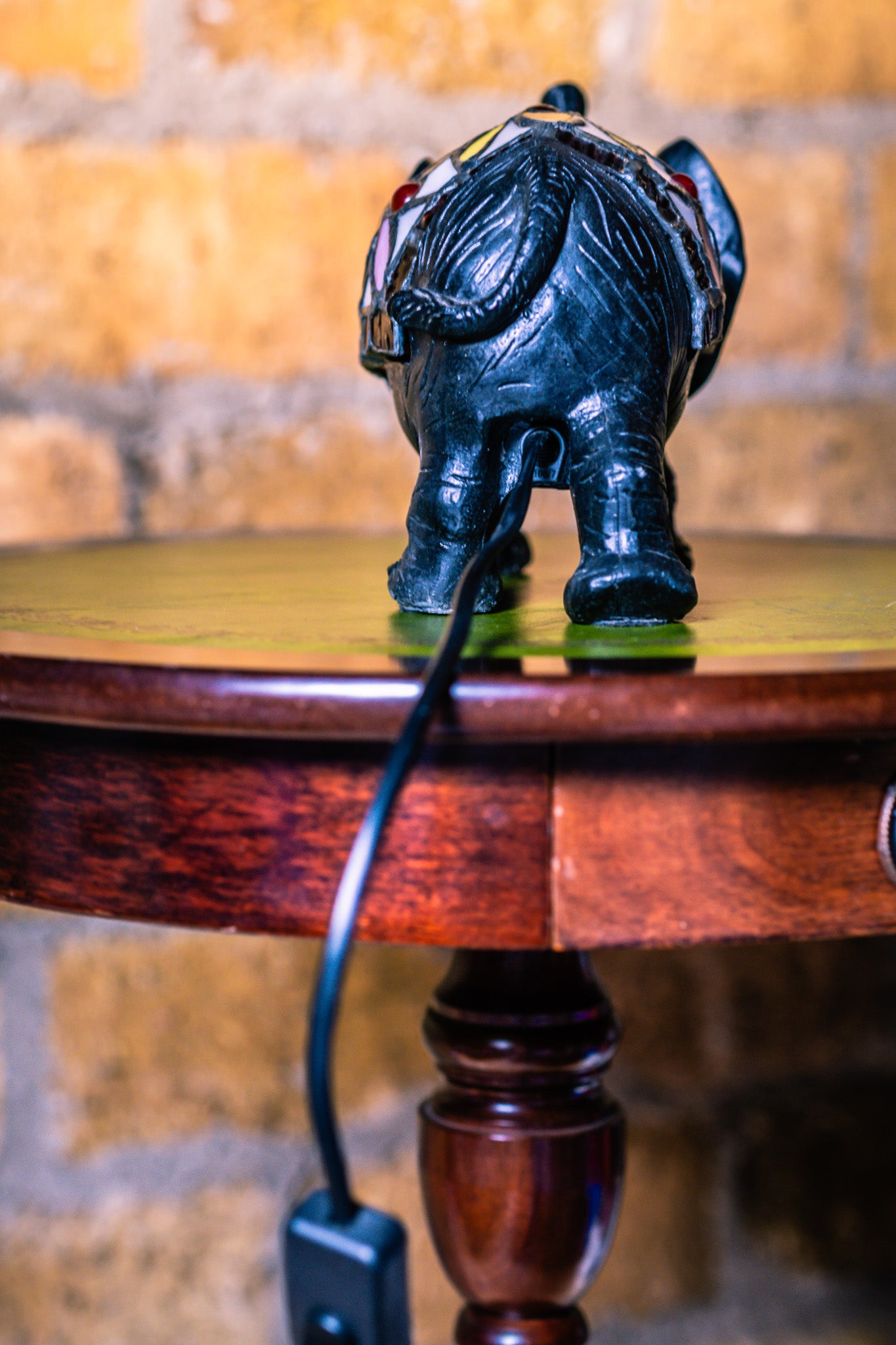 Reserved for Susanne: Elephant Tiffany Style Stained Glass Lamp