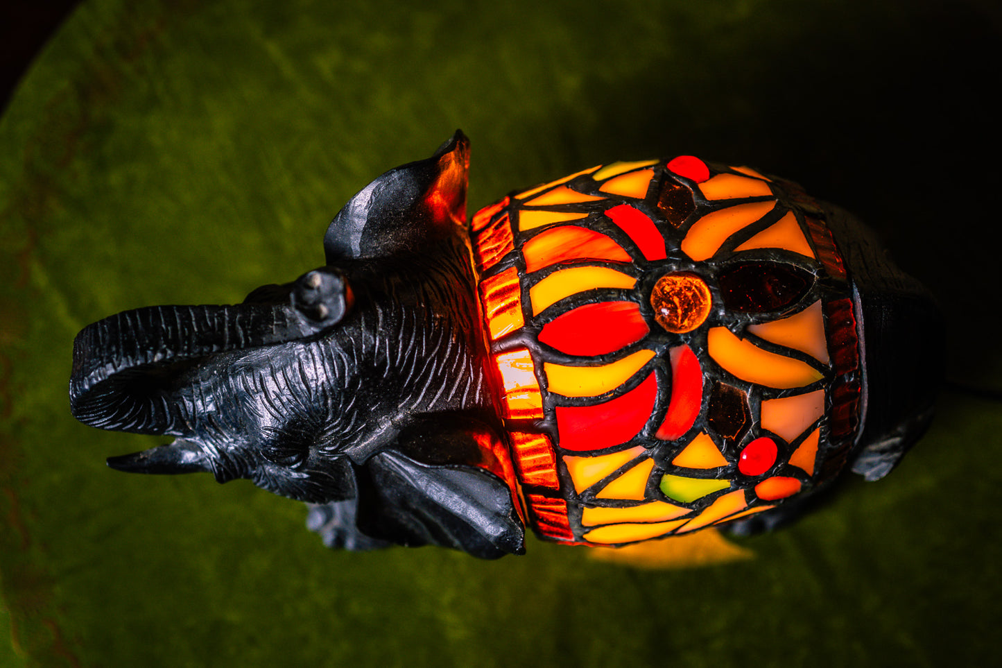 Reserved for Susanne: Elephant Tiffany Style Stained Glass Lamp