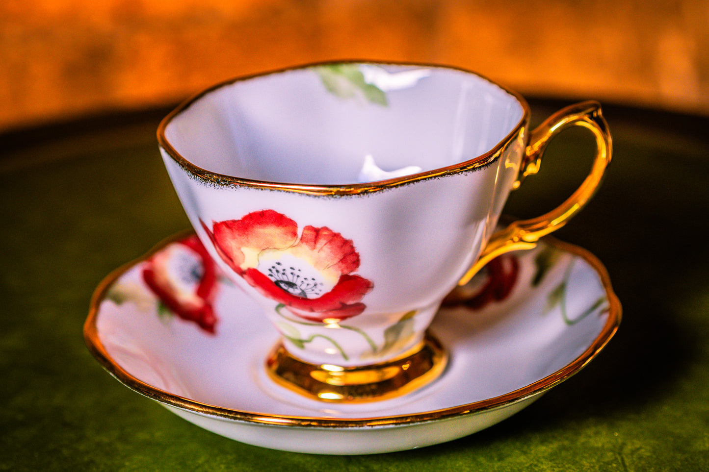 Royal Albert - 100 Years 1970s Poppy, Tea Trio (Cup, Saucer & Plate Set)