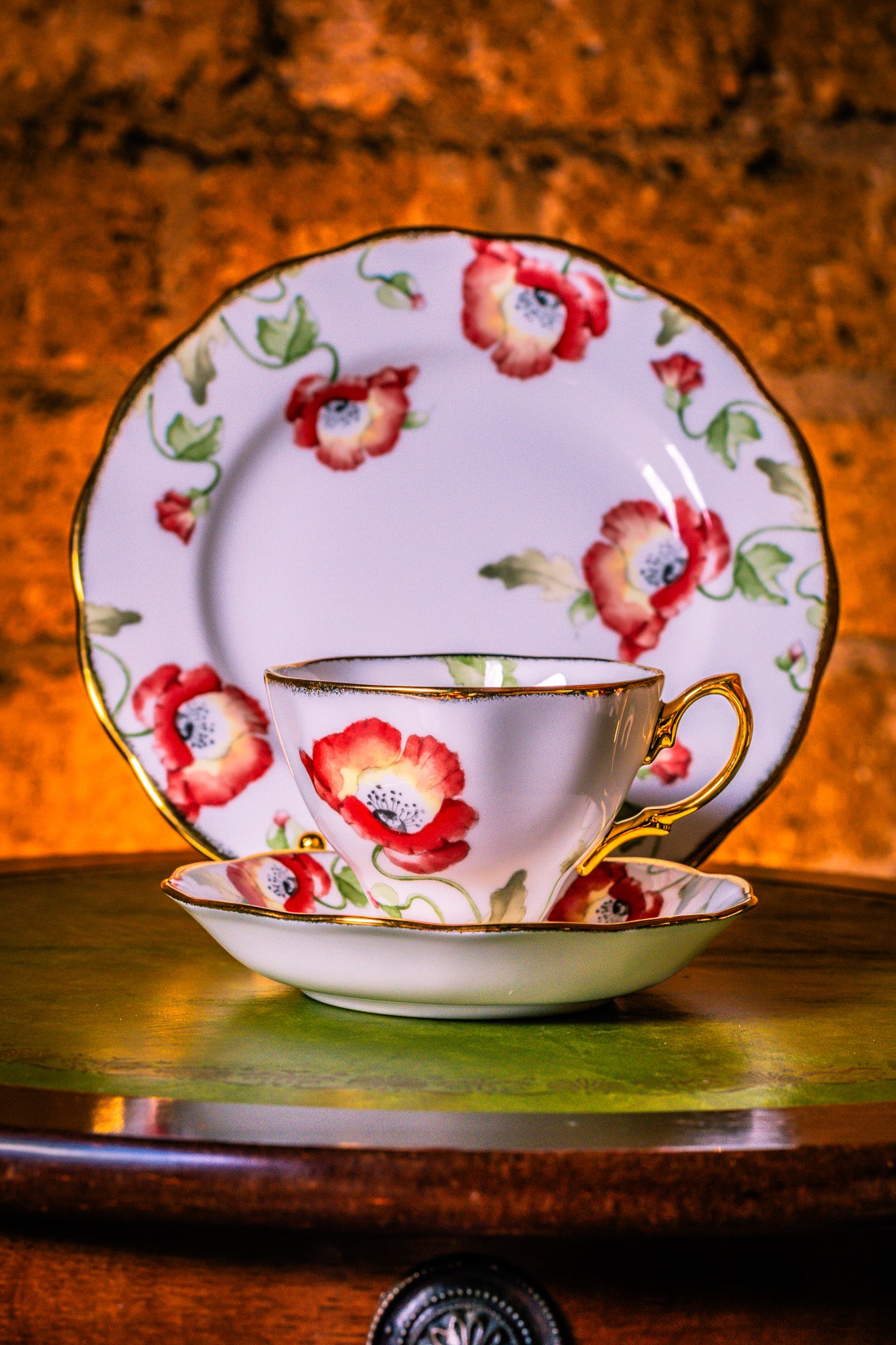 Royal Albert - 100 Years 1970s Poppy, Tea Trio (Cup, Saucer & Plate Set)