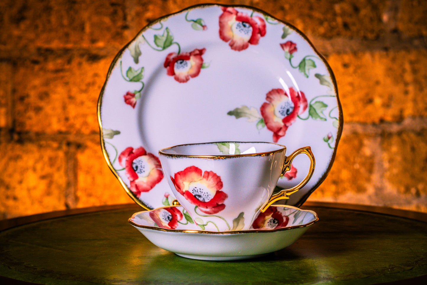 Royal Albert - 100 Years 1970s Poppy, Tea Trio (Cup, Saucer & Plate Set)