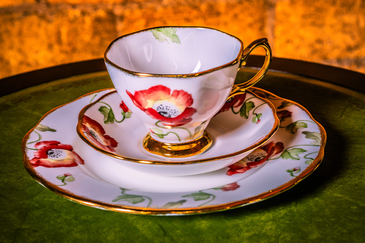 Royal Albert - 100 Years 1970s Poppy, Tea Trio (Cup, Saucer & Plate Set)