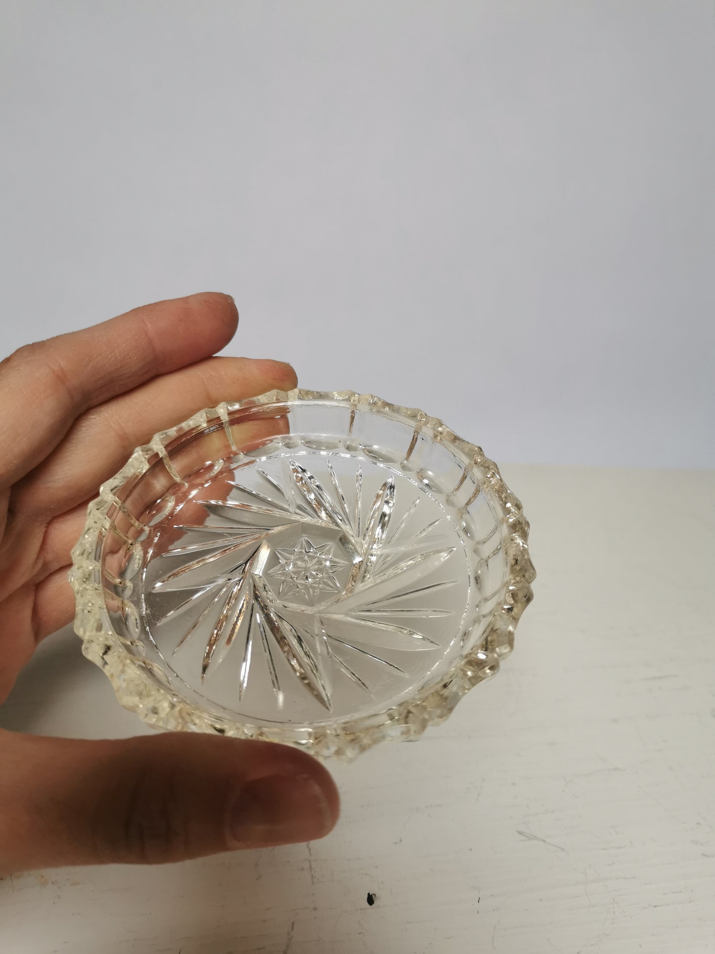 Vintage Art Deco Pressed Glass Vanity Dressing Table Set