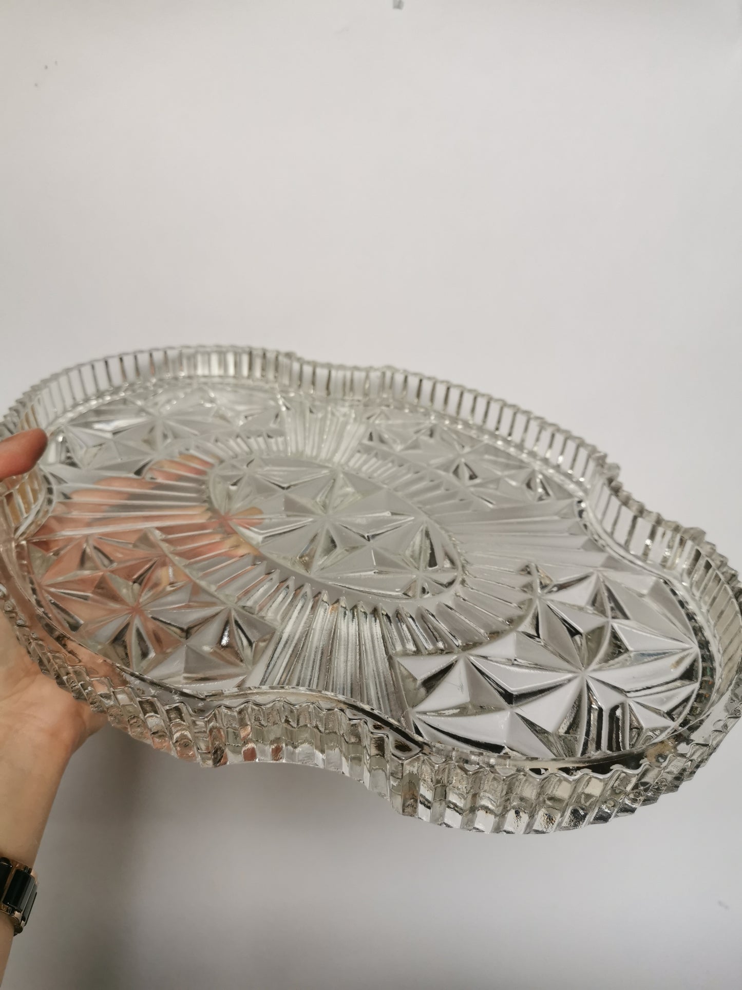 Vintage Art Deco Pressed Glass Vanity Dressing Table Set