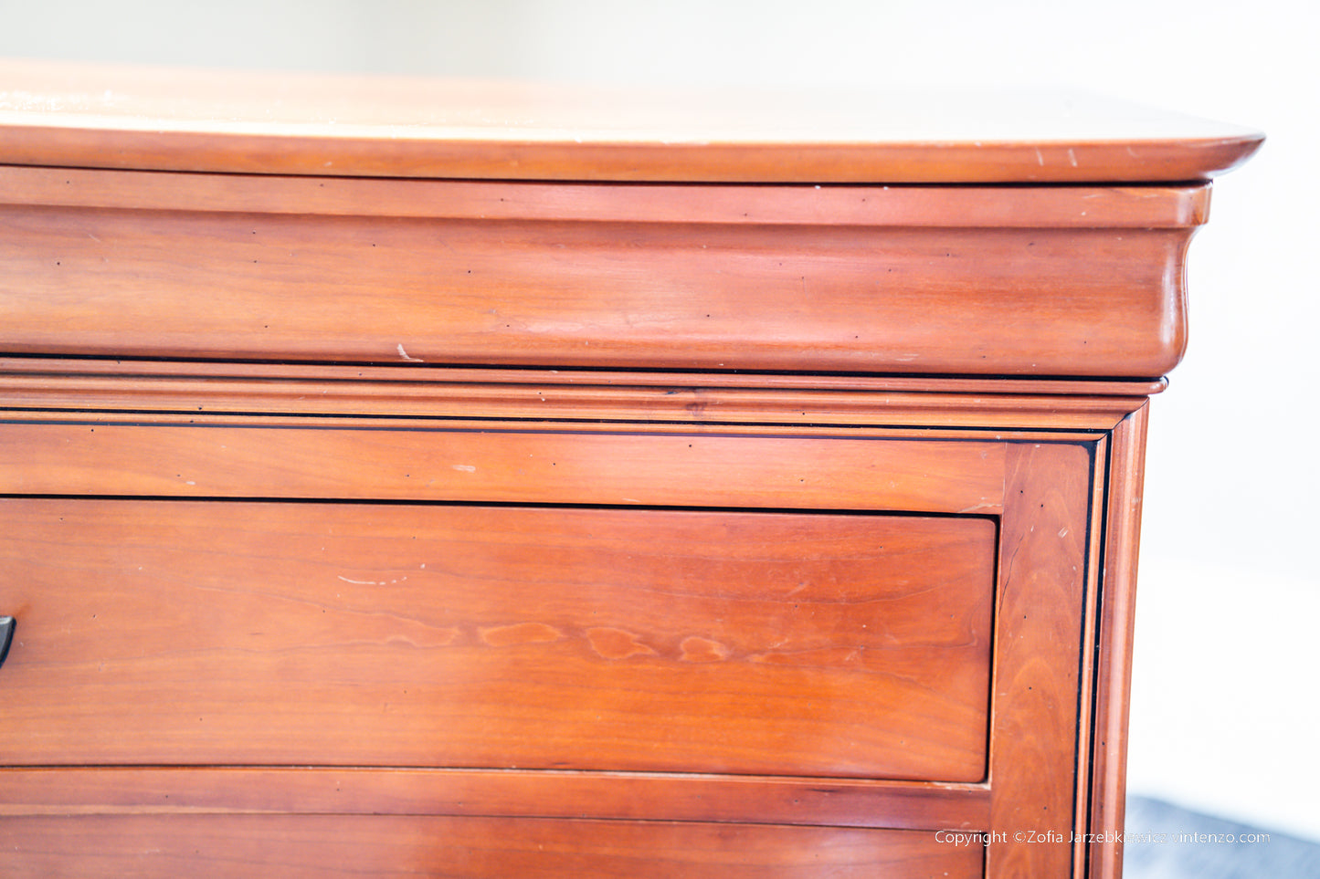 A French Cherrywood Four Drawer Chest of Drawers
