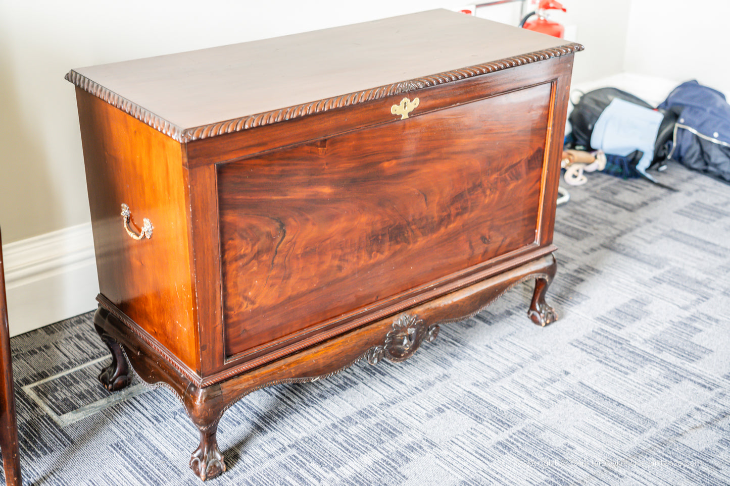 Antique Chest on Stand (Missing Key/Locked)