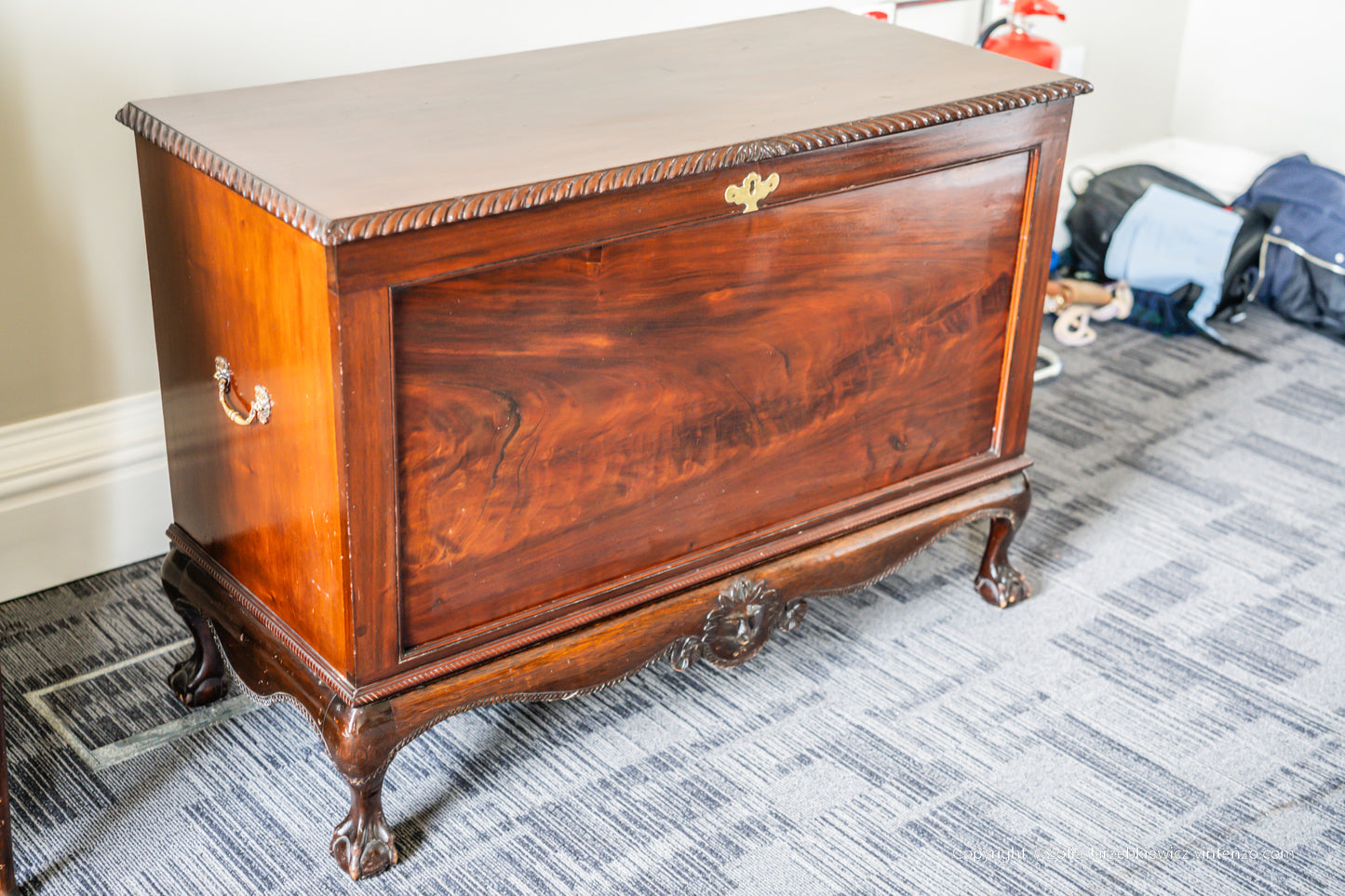 Antique Chest on Stand (Missing Key/Locked)