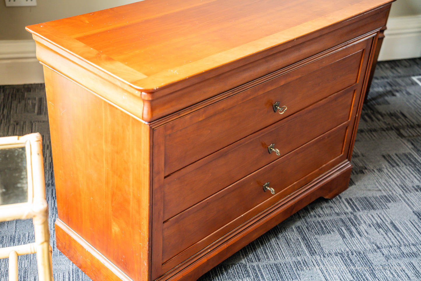 A French Cherrywood Four Drawer Chest of Drawers