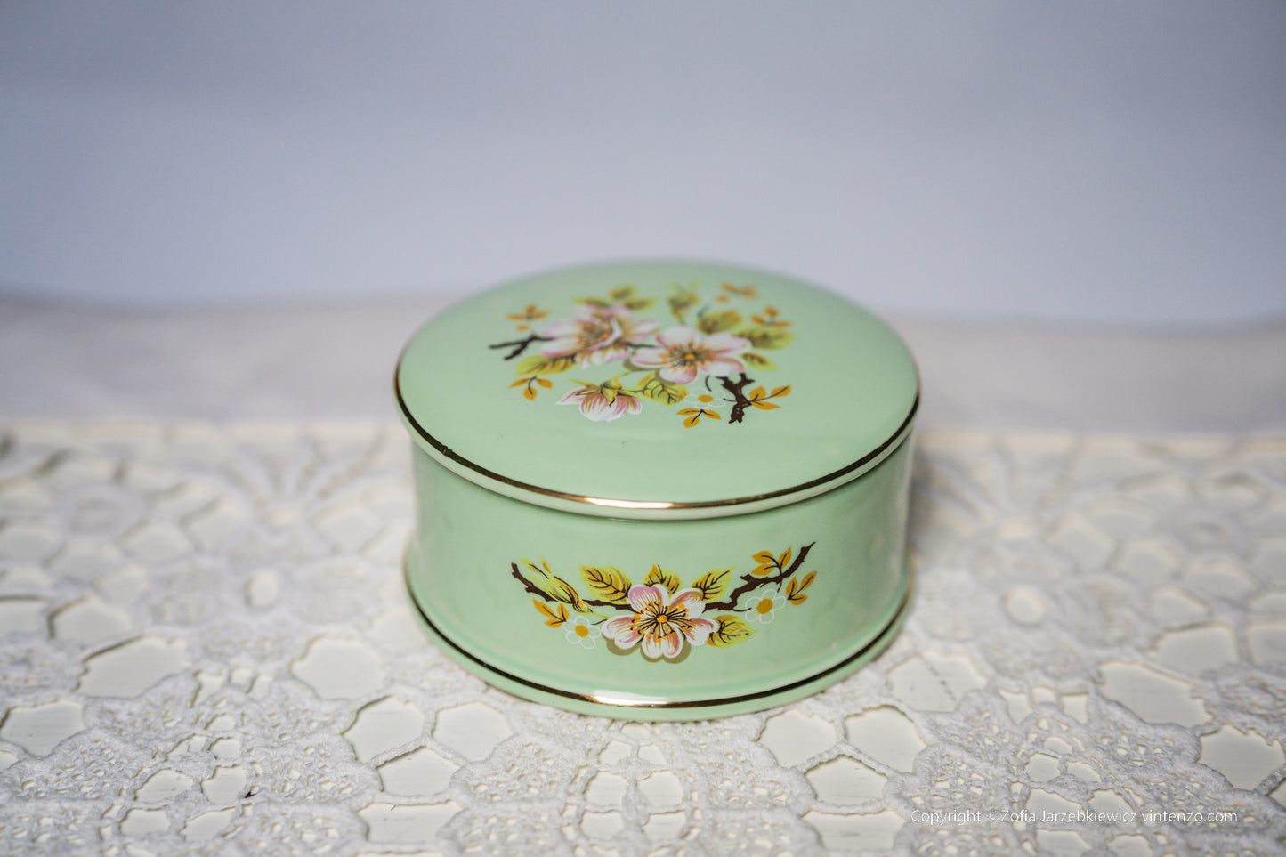 Sadler Green Floral Trinket Box
