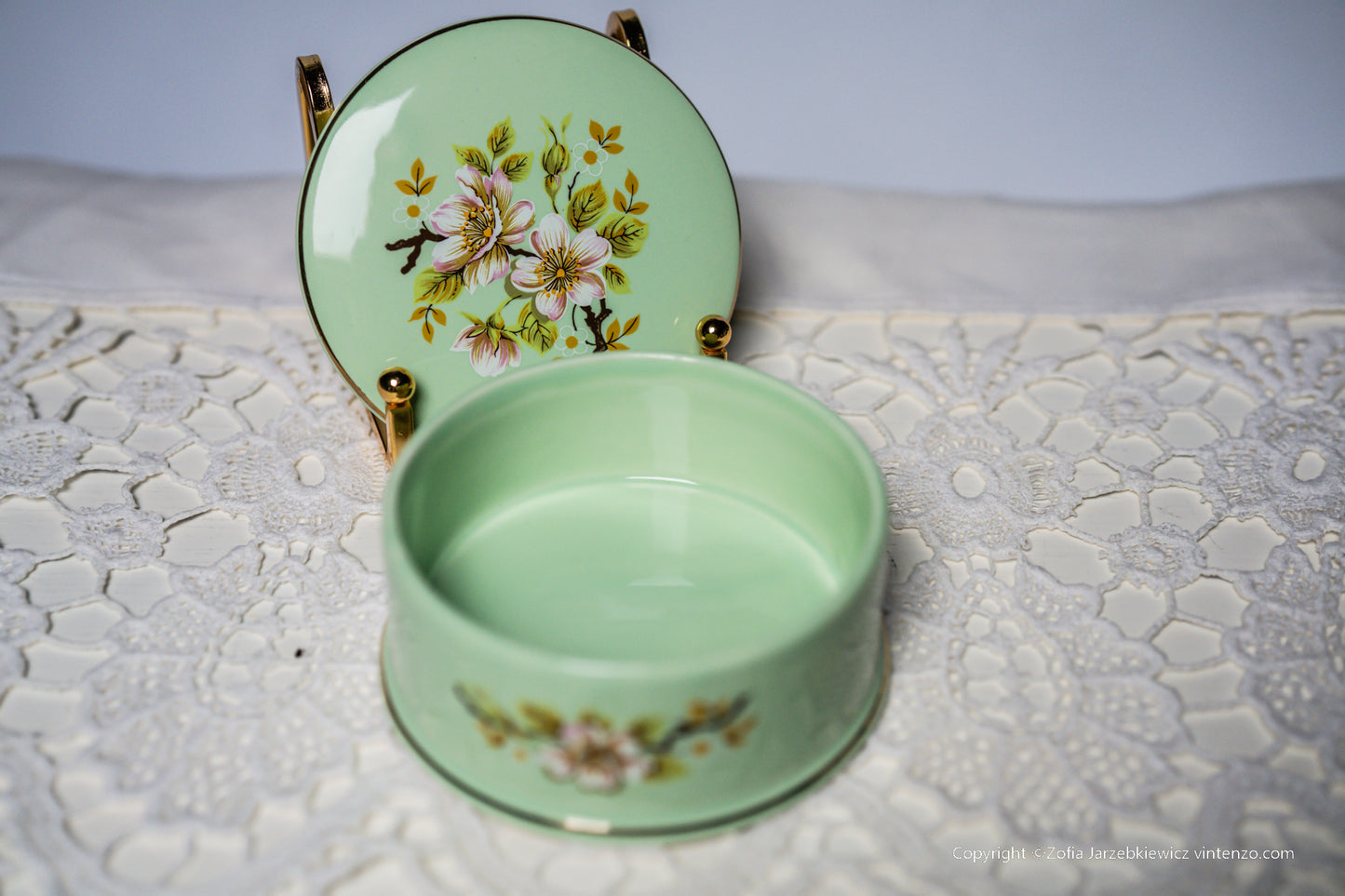 Sadler Green Floral Trinket Box