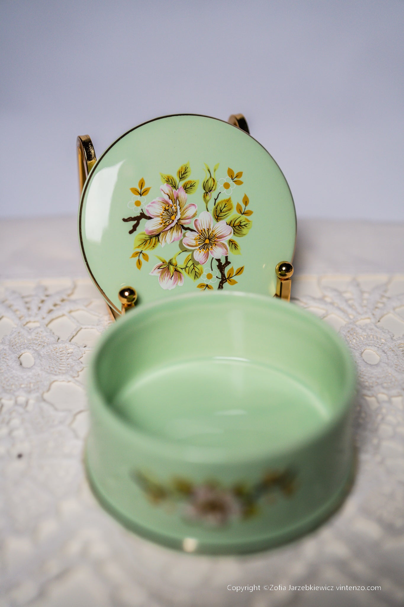 Sadler Green Floral Trinket Box