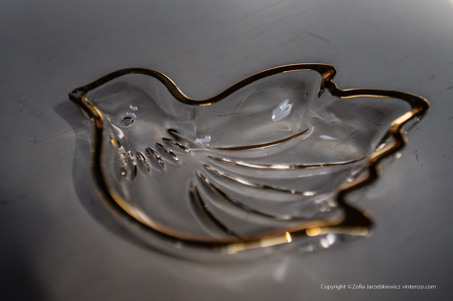 Vintage Glass/Crystal Bird-Shaped Trinket Box