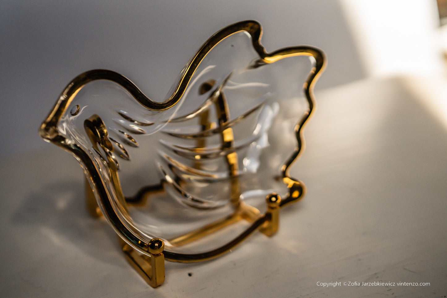 Vintage Glass/Crystal Bird-Shaped Trinket Box