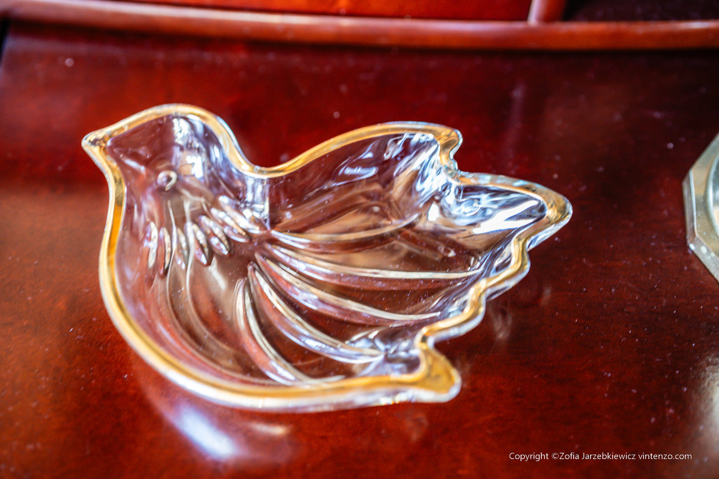 Vintage Glass/Crystal Bird-Shaped Trinket Box