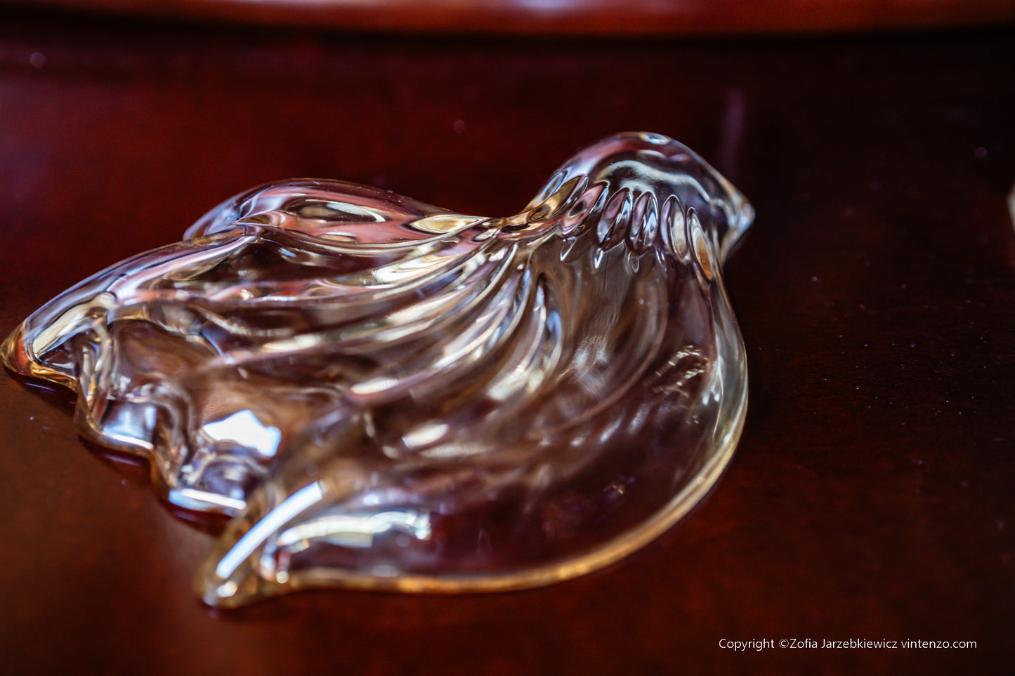 Vintage Glass/Crystal Bird-Shaped Trinket Box