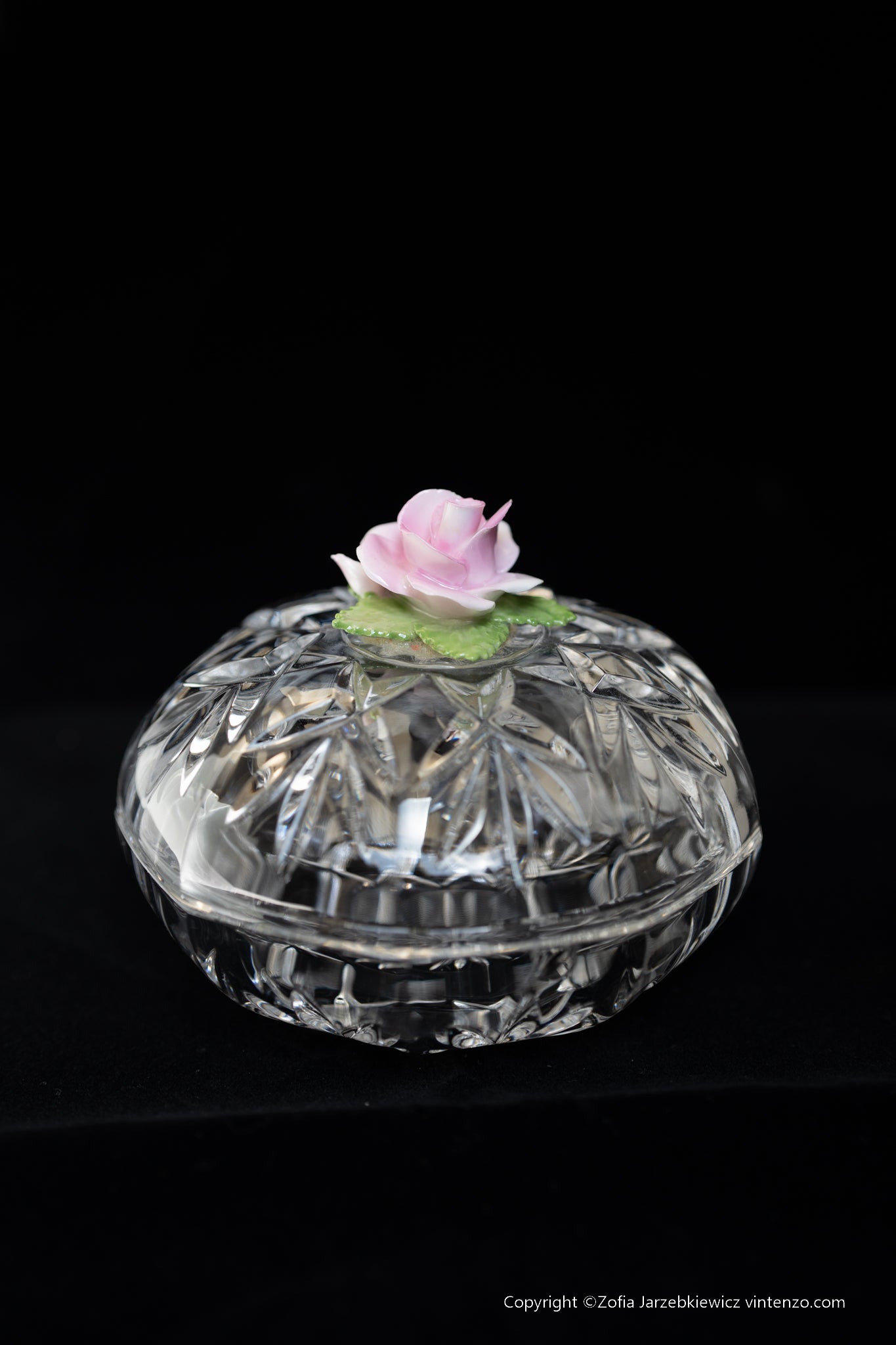 Vintage Crystal Cut Trinket Bowl