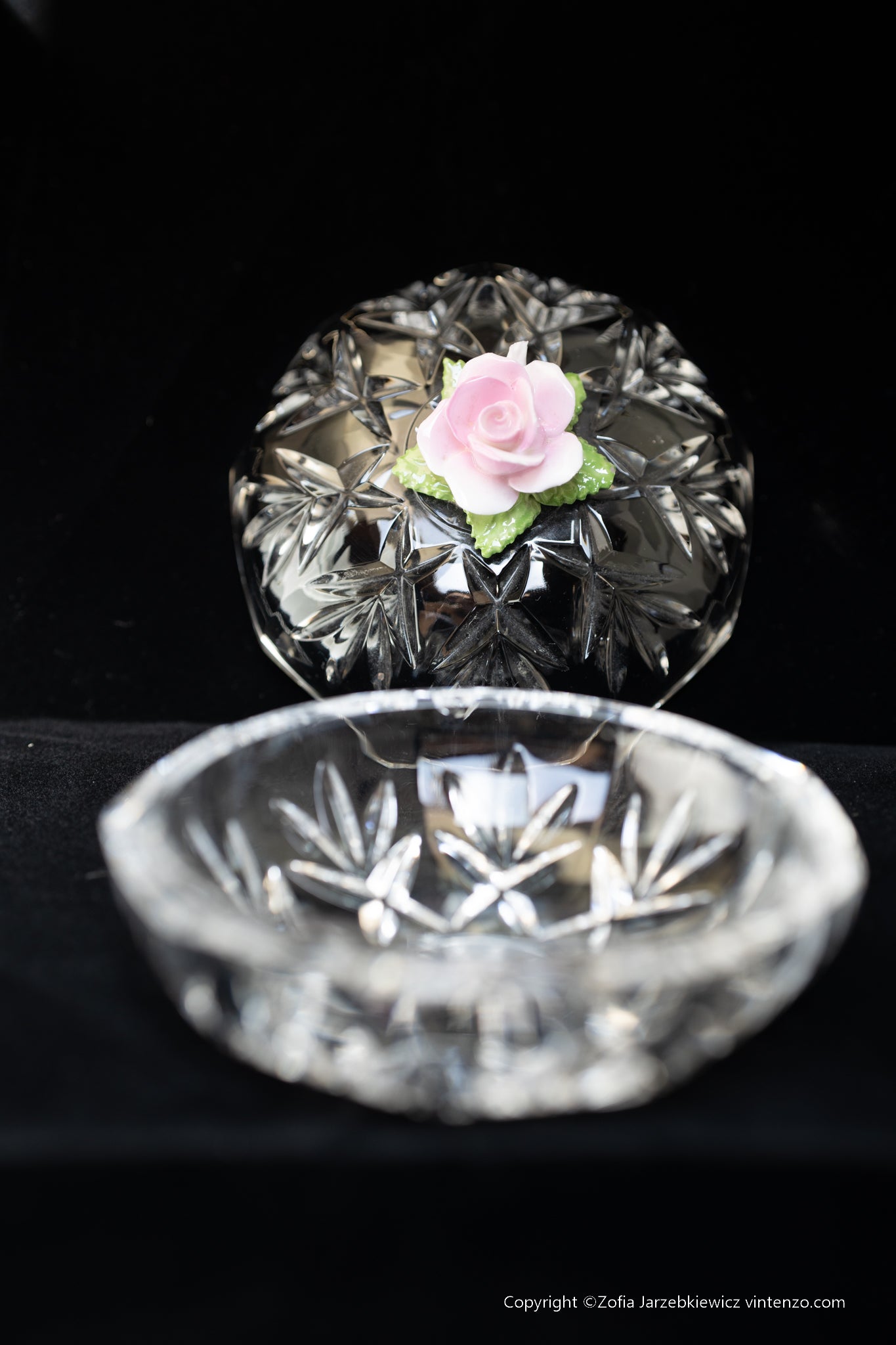 Vintage Crystal Cut Trinket Bowl