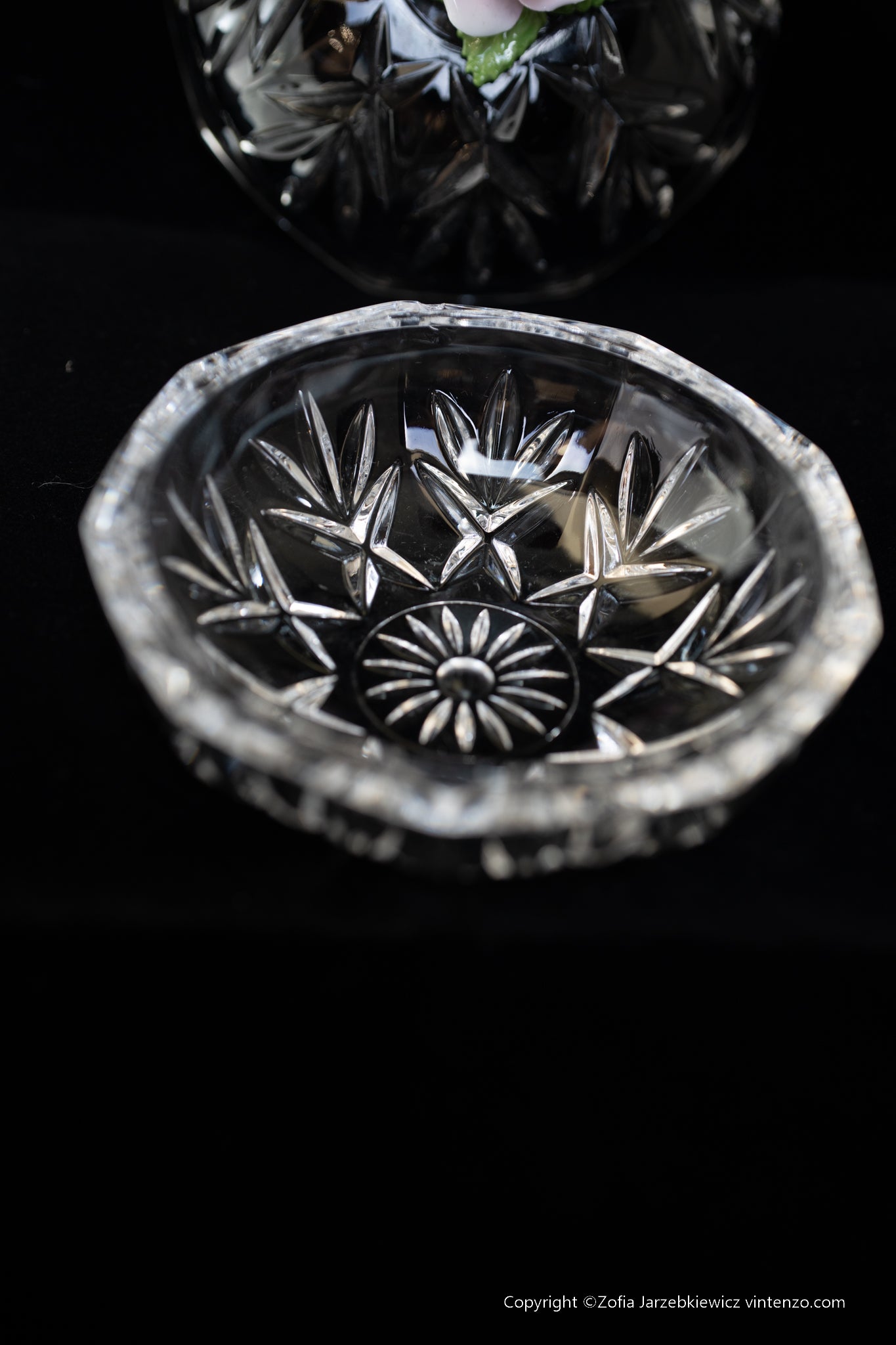 Vintage Crystal Cut Trinket Bowl