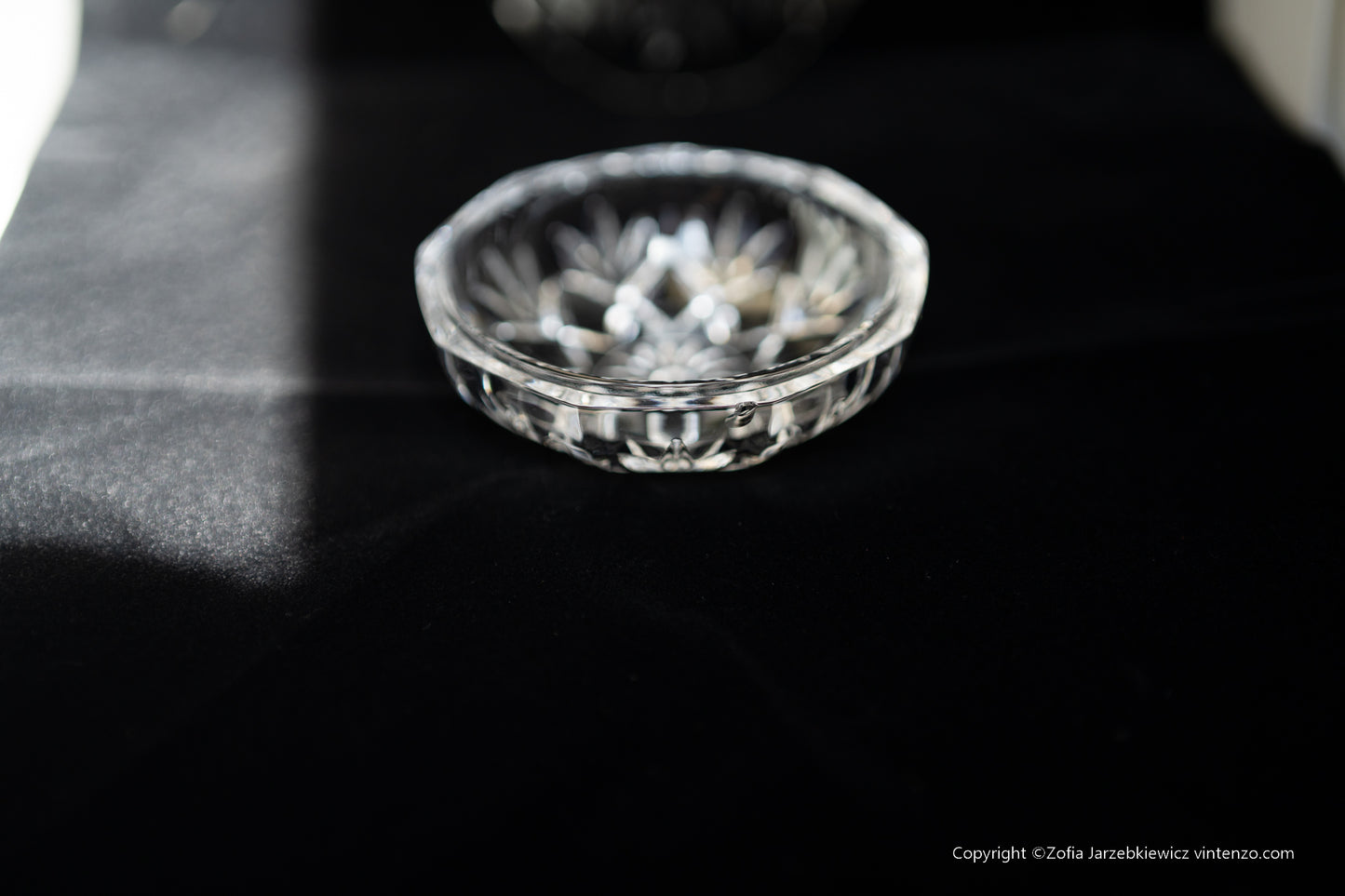 Vintage Crystal Cut Trinket Bowl