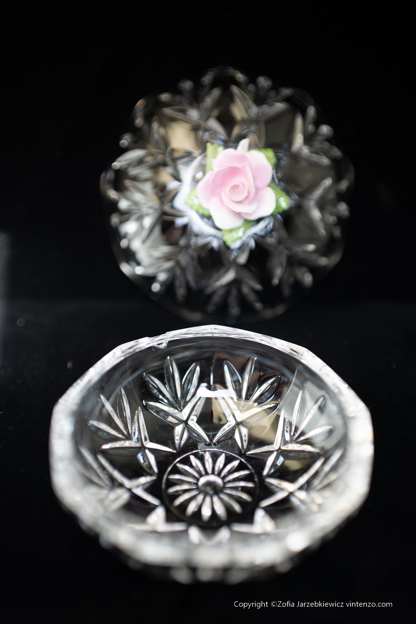 Vintage Crystal Cut Trinket Bowl
