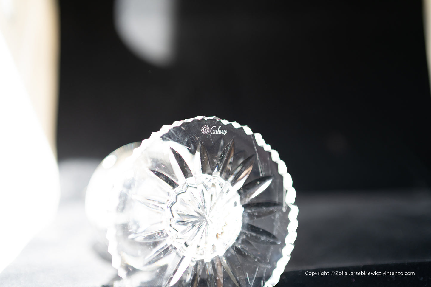 Galway Crystal Hurricane Cut Crystal Fairy Lamp