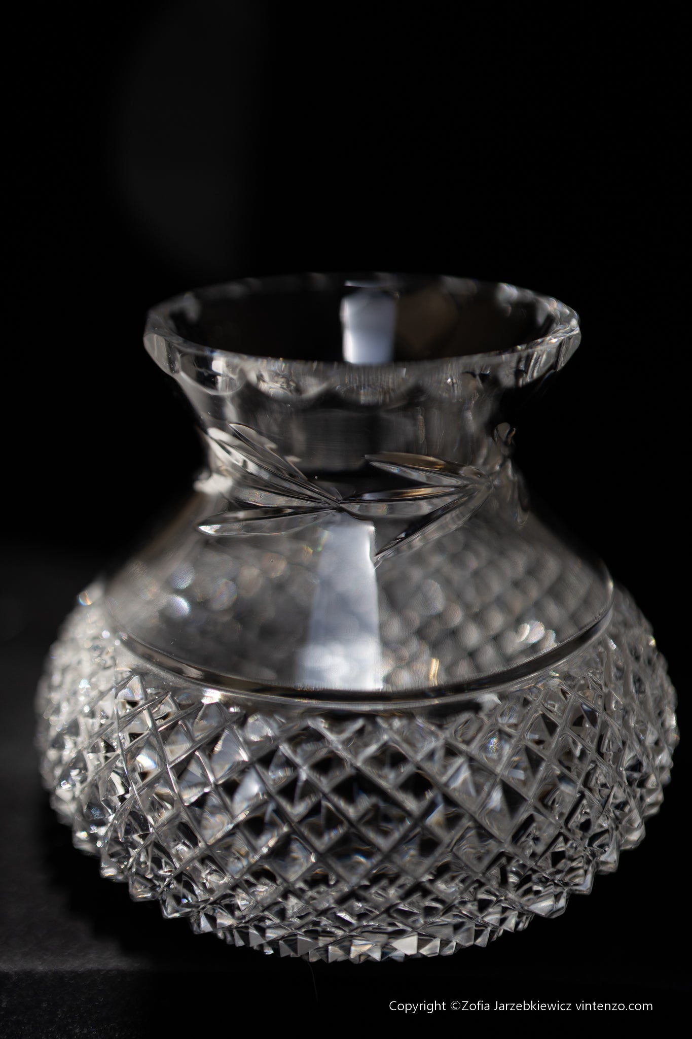 Galway Crystal Hurricane Cut Crystal Fairy Lamp