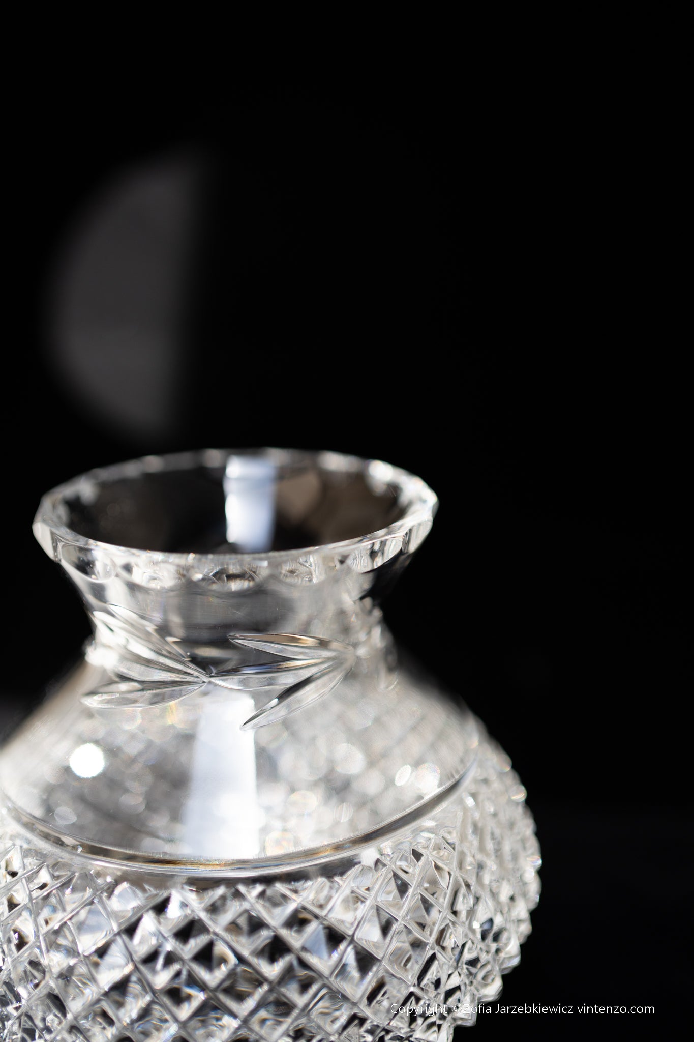 Galway Crystal Hurricane Cut Crystal Fairy Lamp