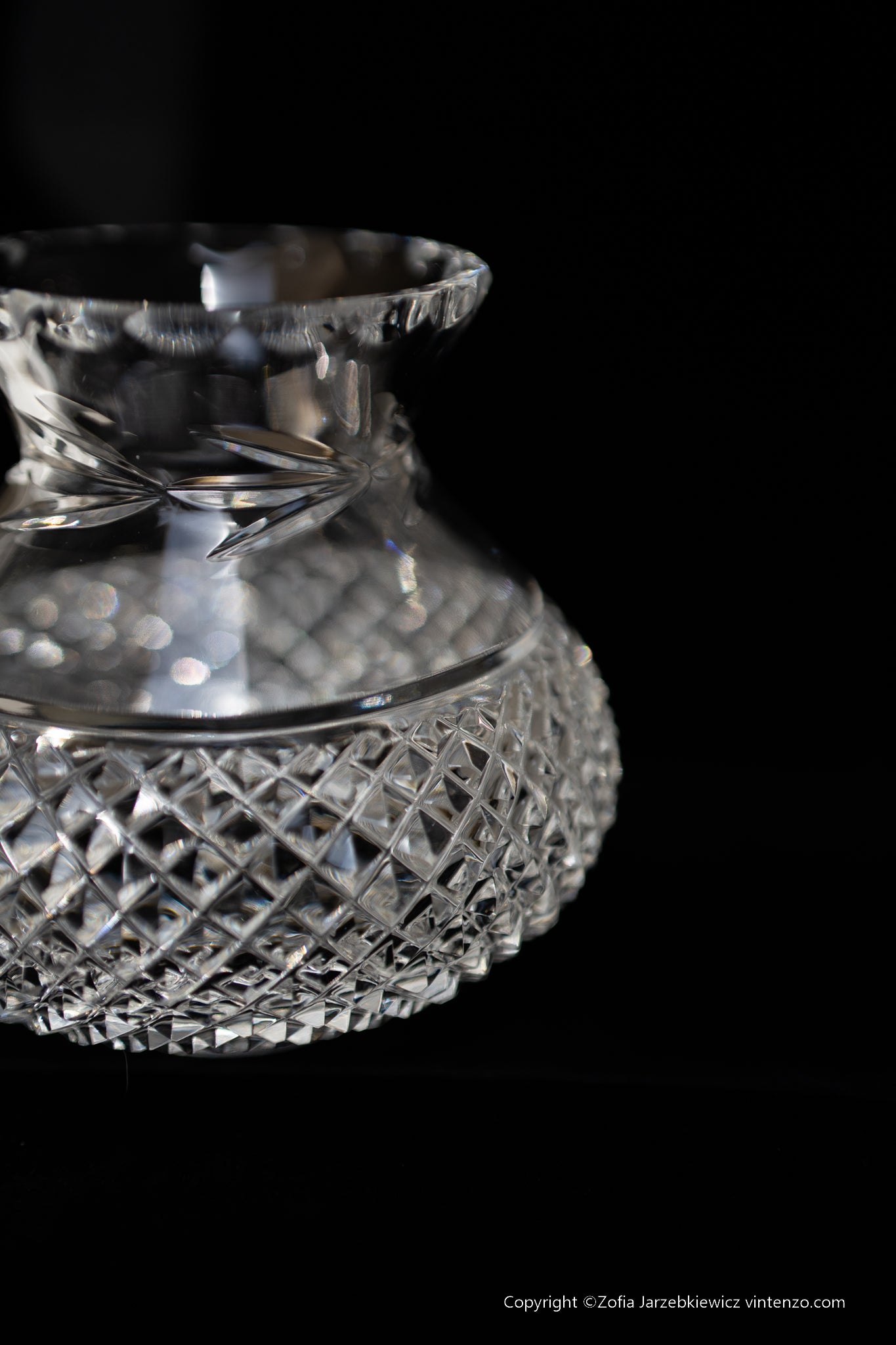 Galway Crystal Hurricane Cut Crystal Fairy Lamp