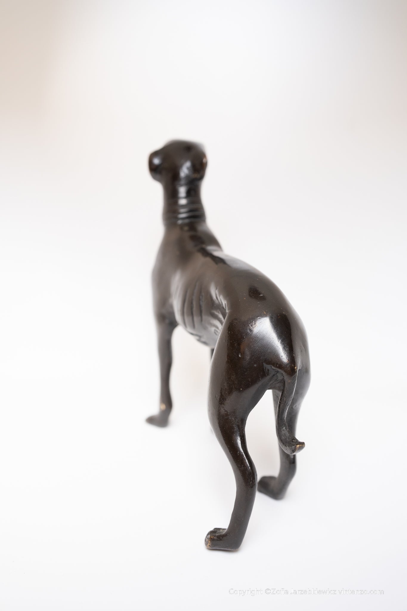 1980s Bronze Greyhound Whippet Dog Sculpture