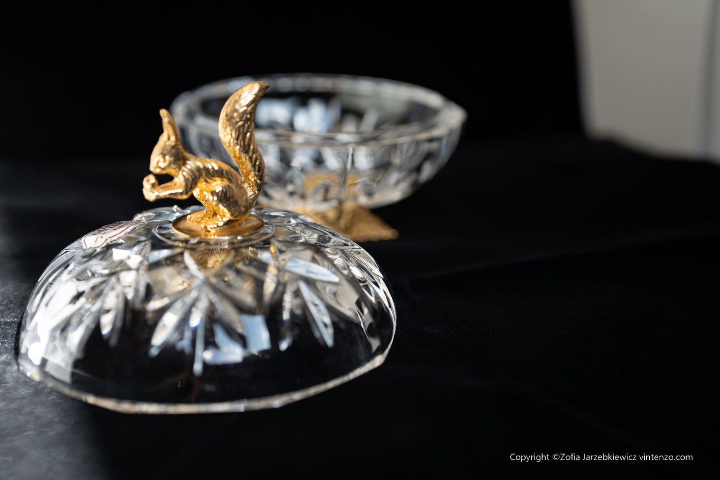 Killarney Crystal Trinket Box with Squirrel