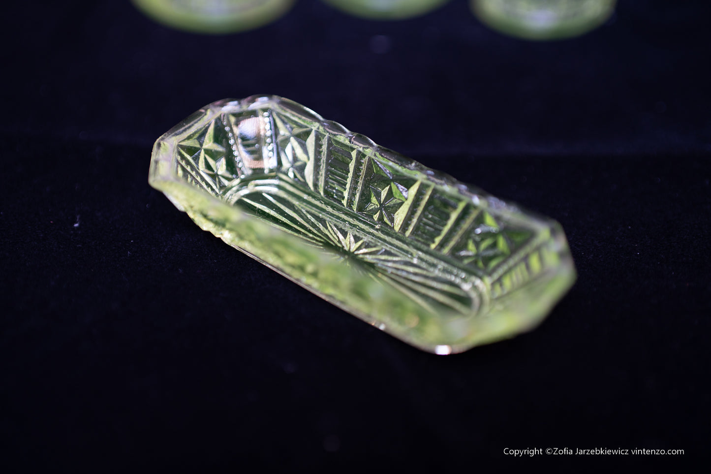 Uranium Glass Toiletry Set