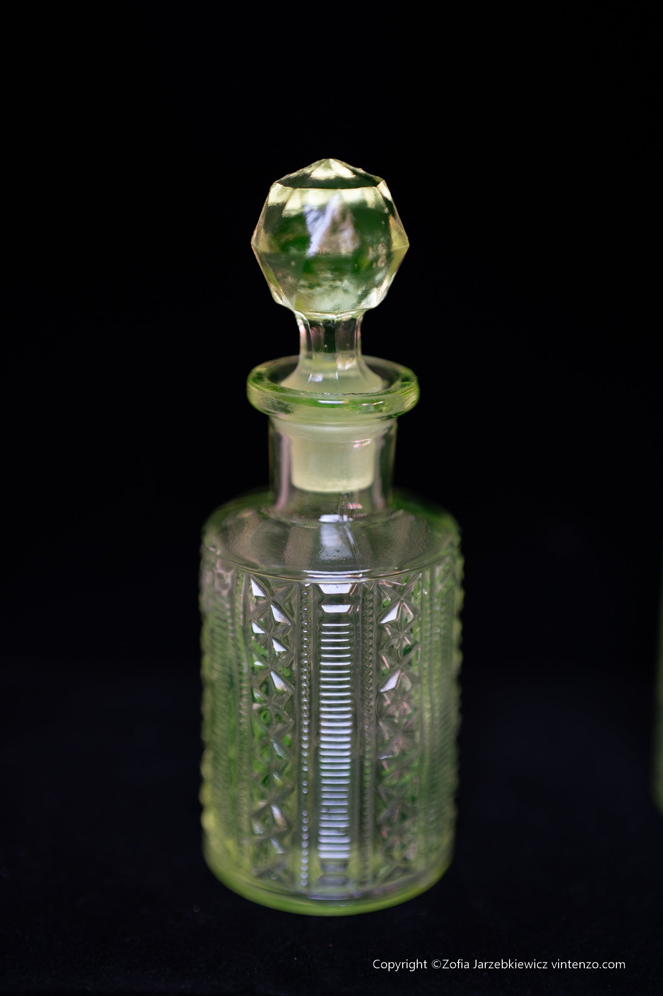 Uranium Glass Toiletry Set