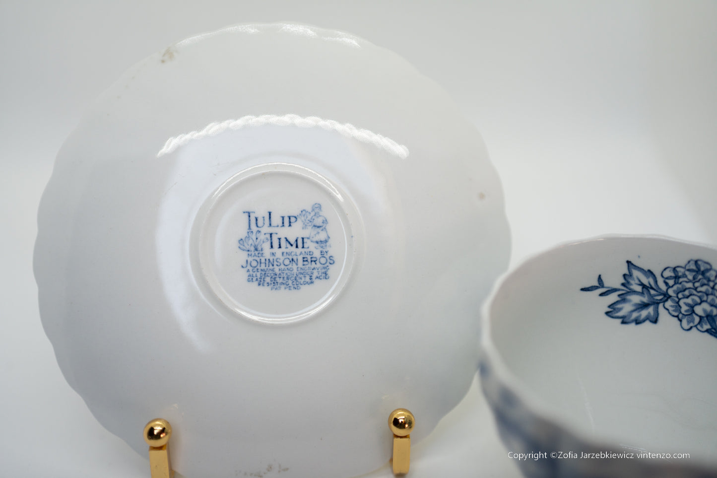 Johnson Bros Tulip Time Tea Cup and Saucer Set