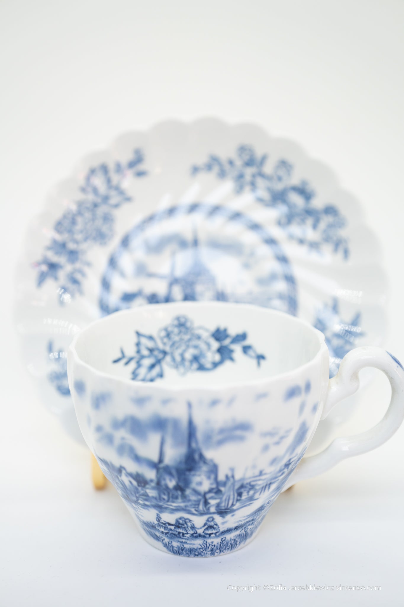 Johnson Bros Tulip Time Tea Cup and Saucer Set
