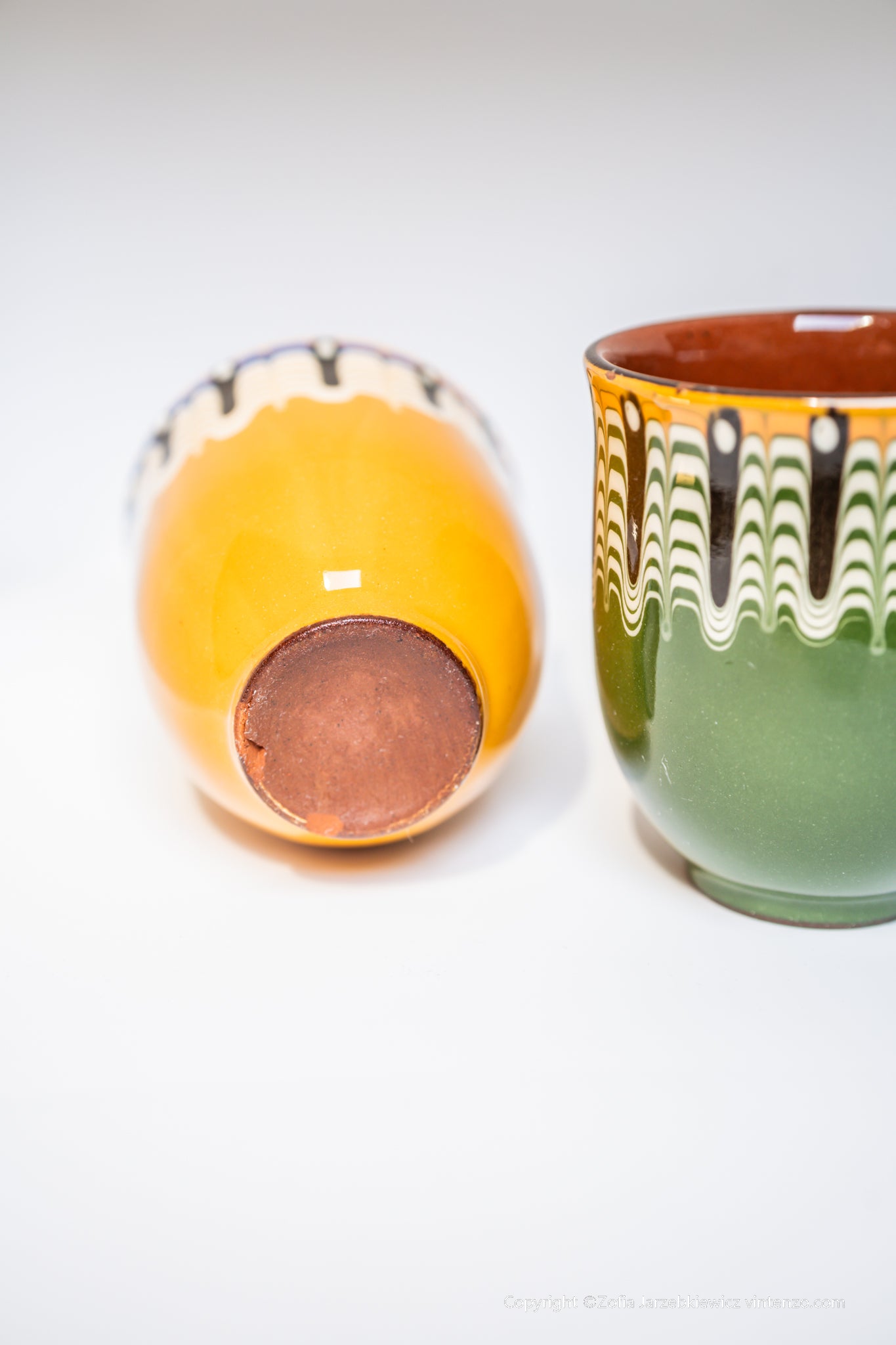 Pair of Vintage Ceramic Cups, Clay Cups, Rustic Style Pottery