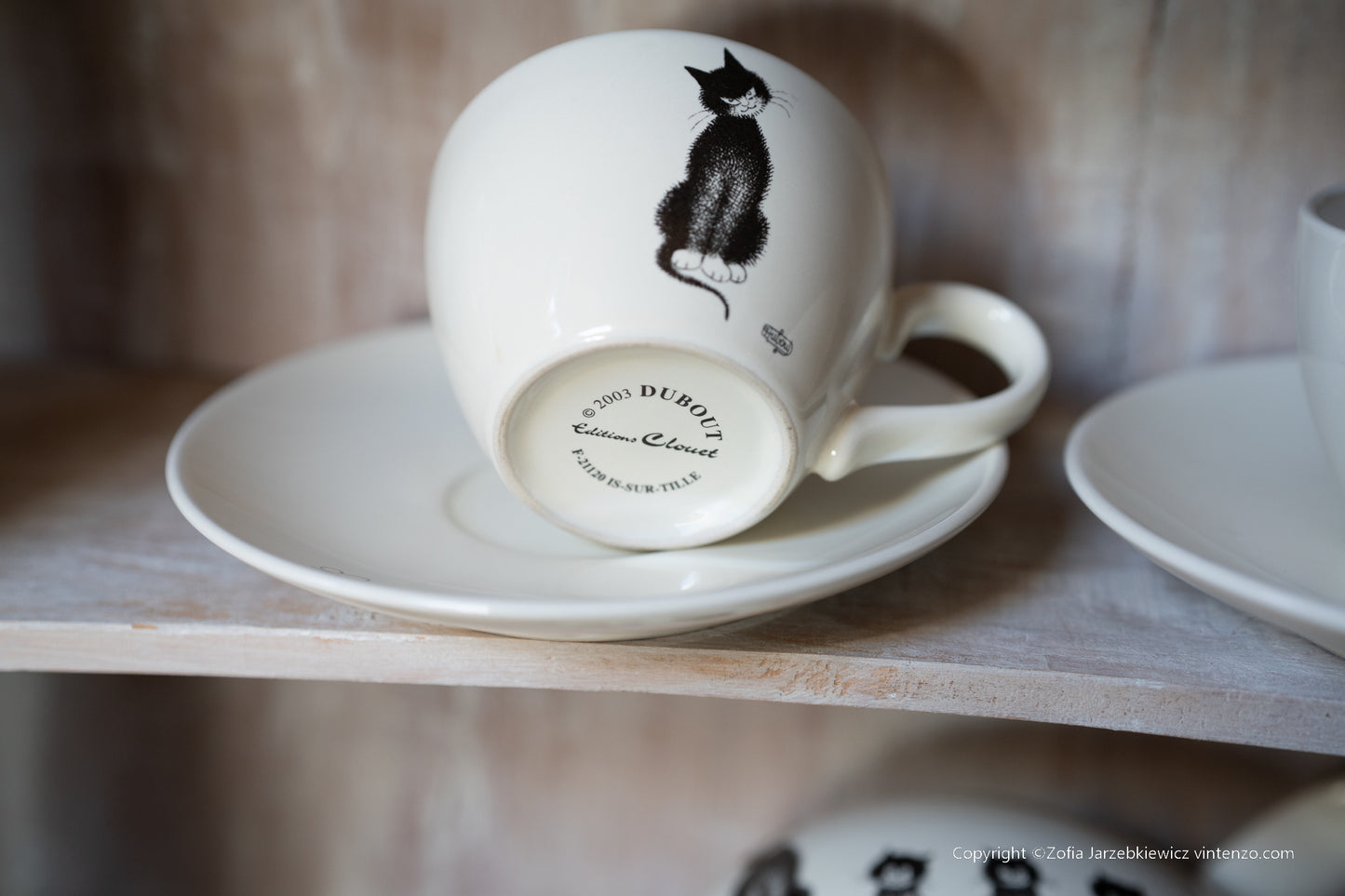 Dubout Cat Teapot and Two Teacups Set, Cat Lovers