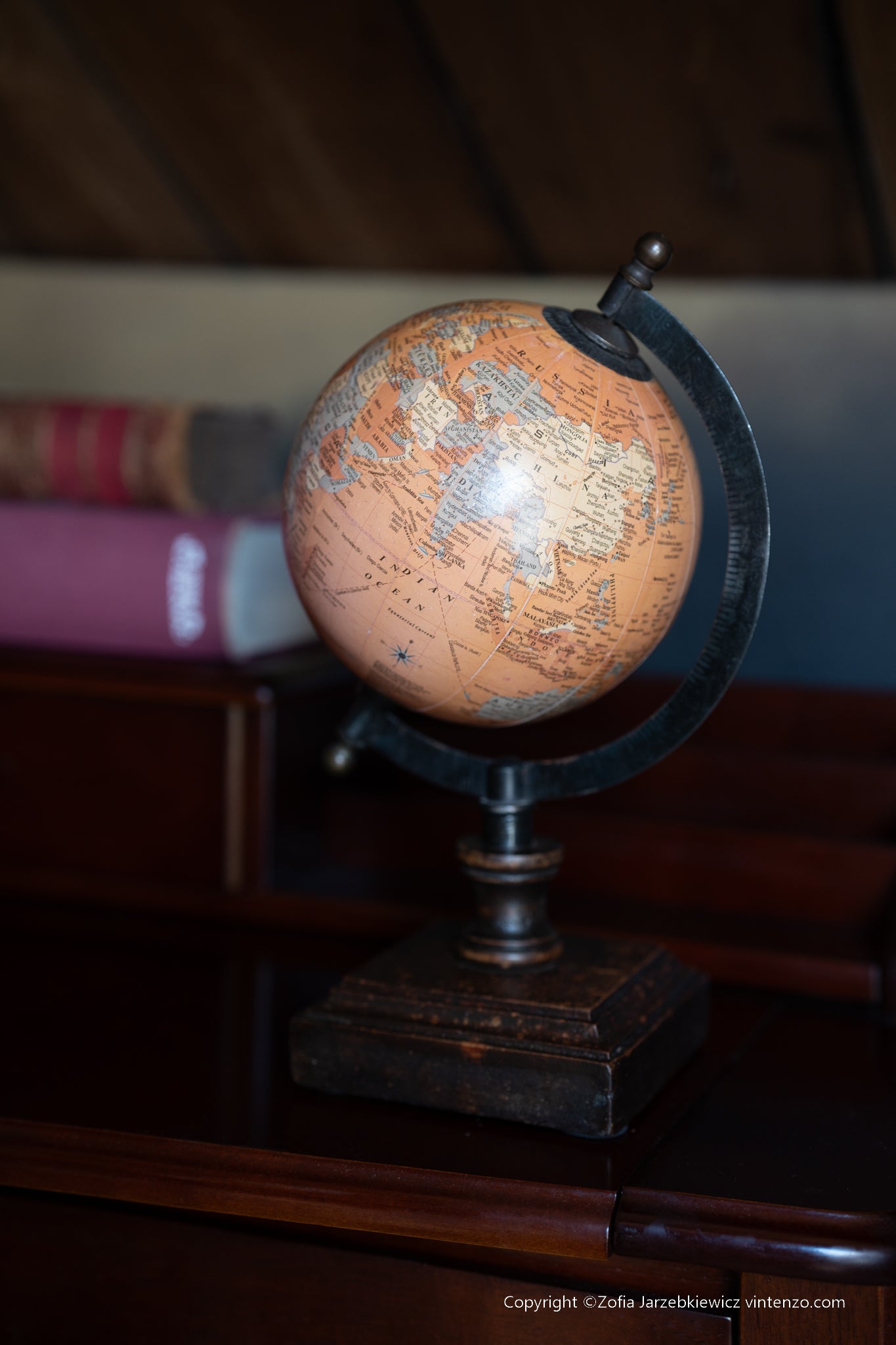 Small World Globe with Wood Stand
