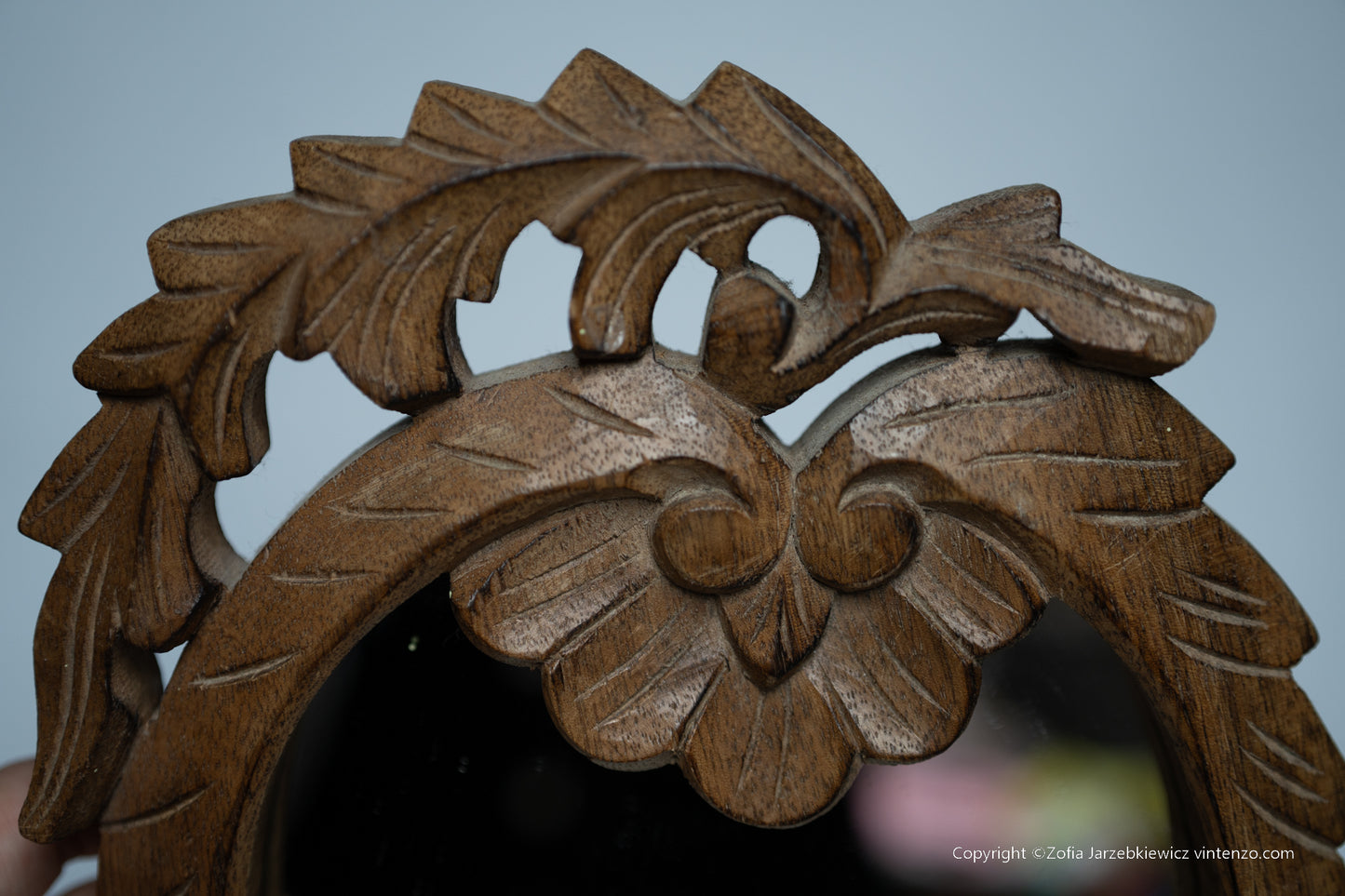 Wooden Leaf Shaped Mirror