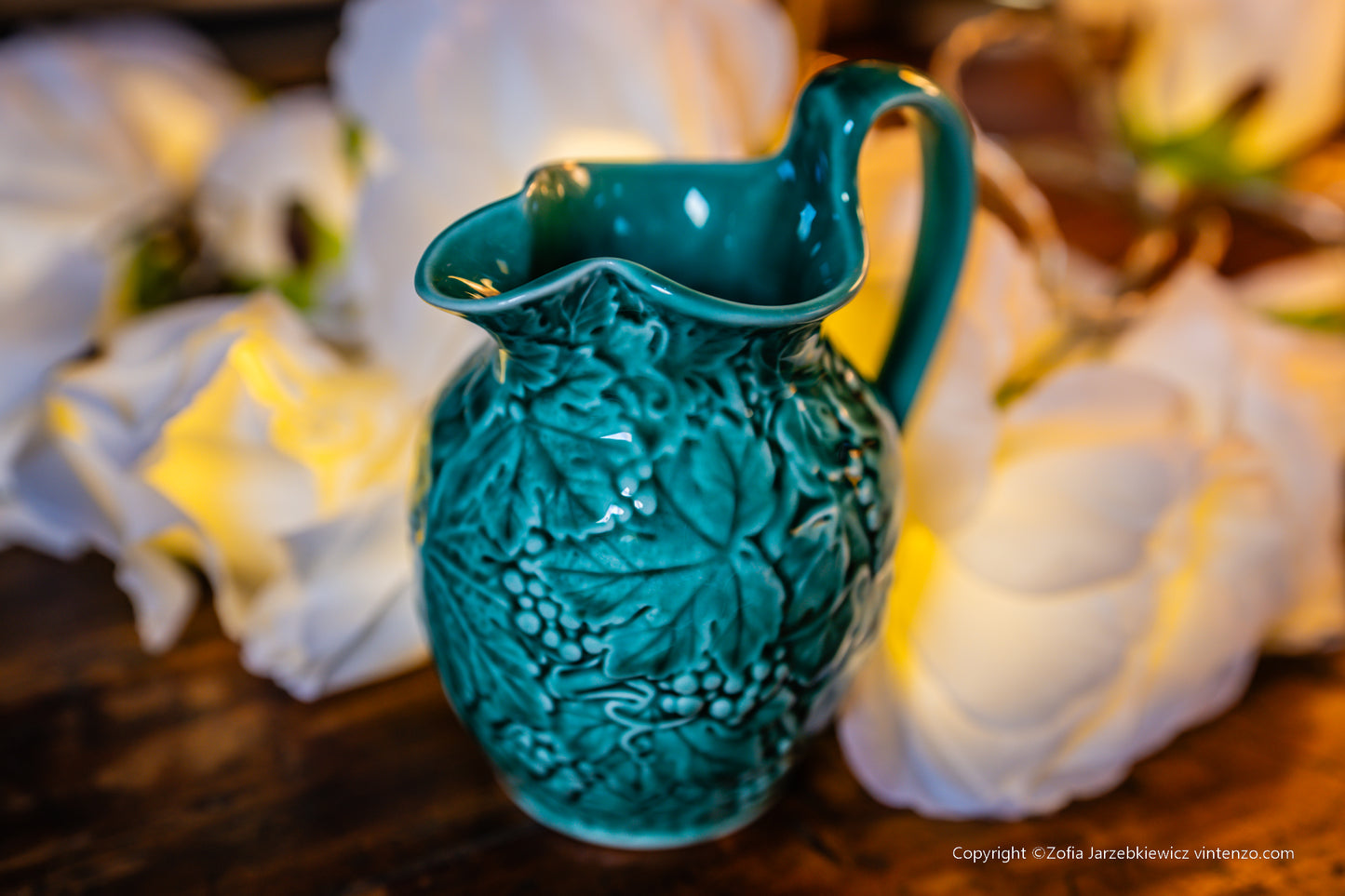 Wedgwood of Etruria Green Grape Vine Leaf Creamer Pitcher