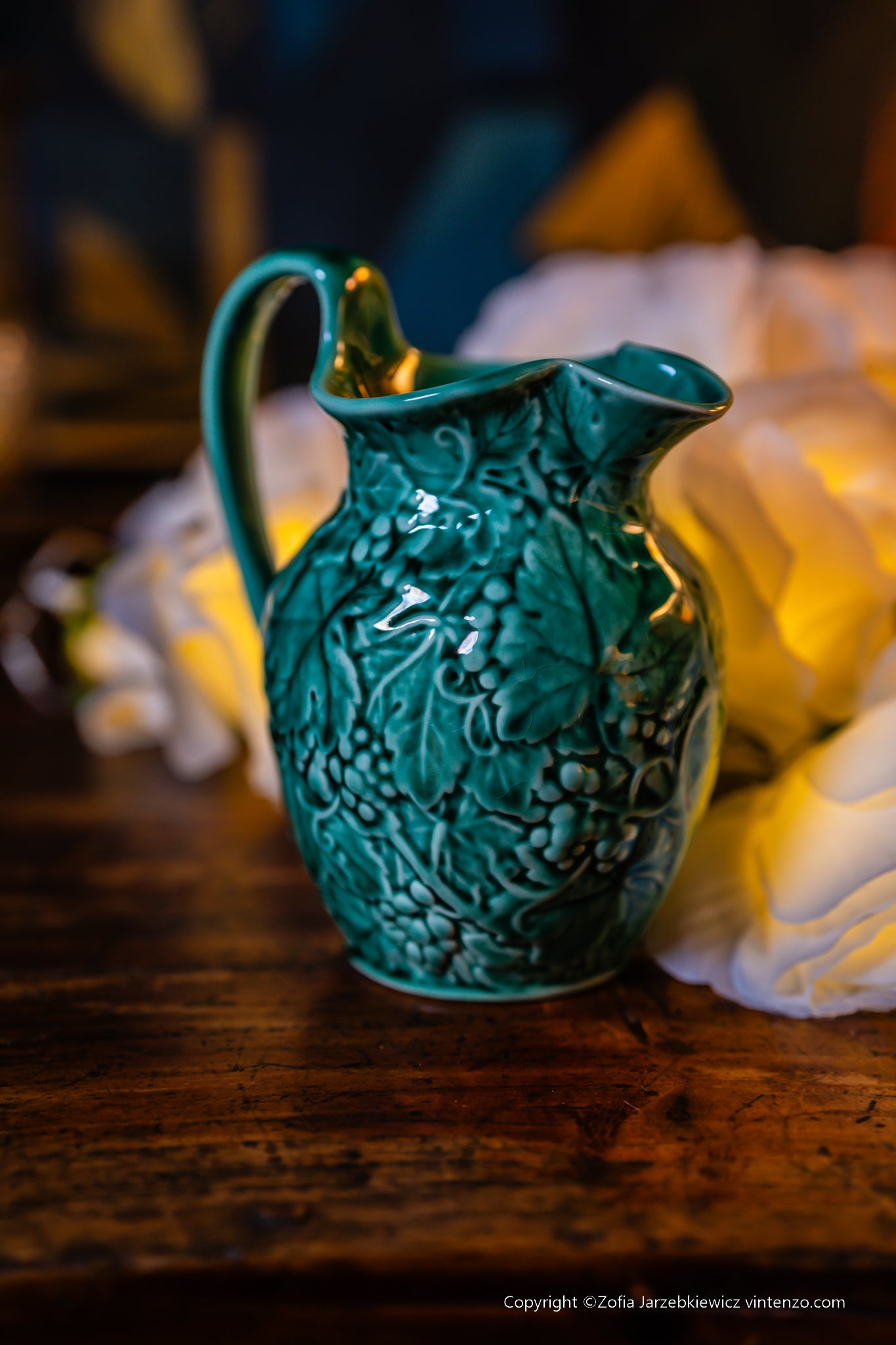 Wedgwood of Etruria Green Grape Vine Leaf Creamer Pitcher