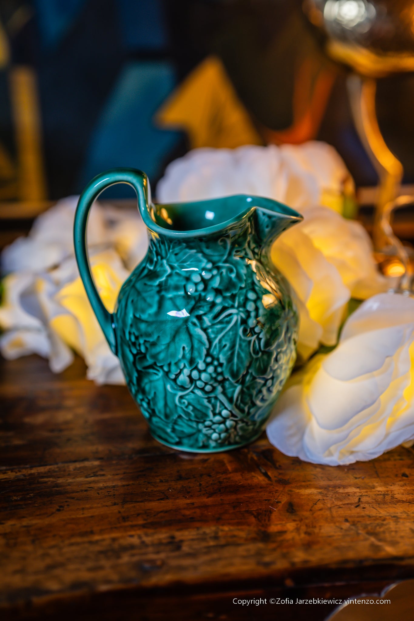 Wedgwood of Etruria Green Grape Vine Leaf Creamer Pitcher