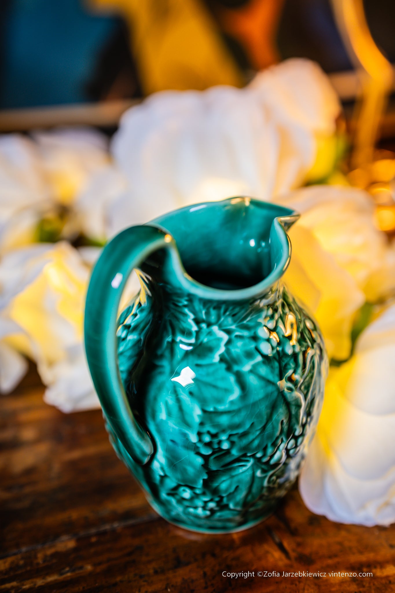 Wedgwood of Etruria Green Grape Vine Leaf Creamer Pitcher