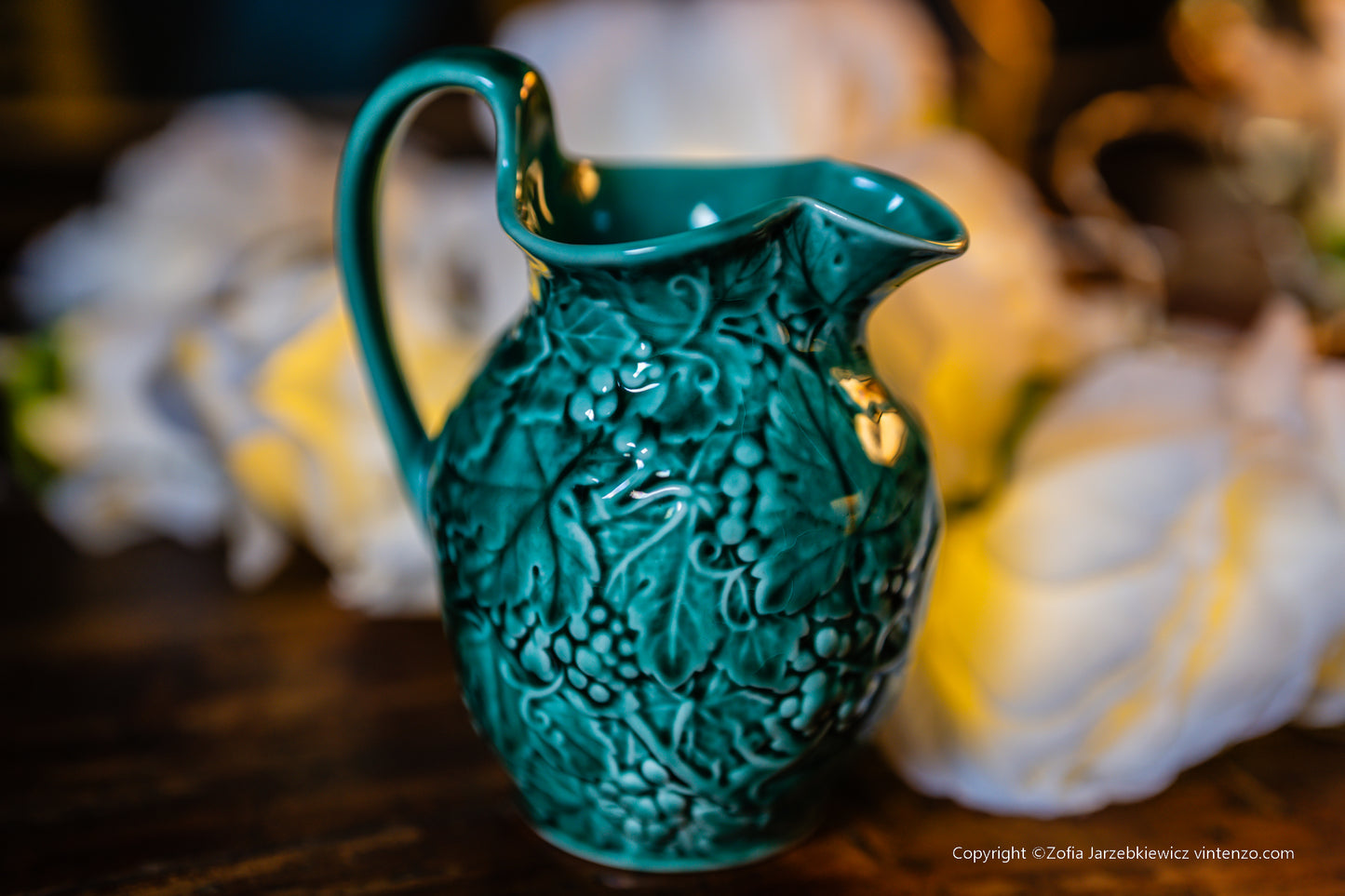 Wedgwood of Etruria Green Grape Vine Leaf Creamer Pitcher