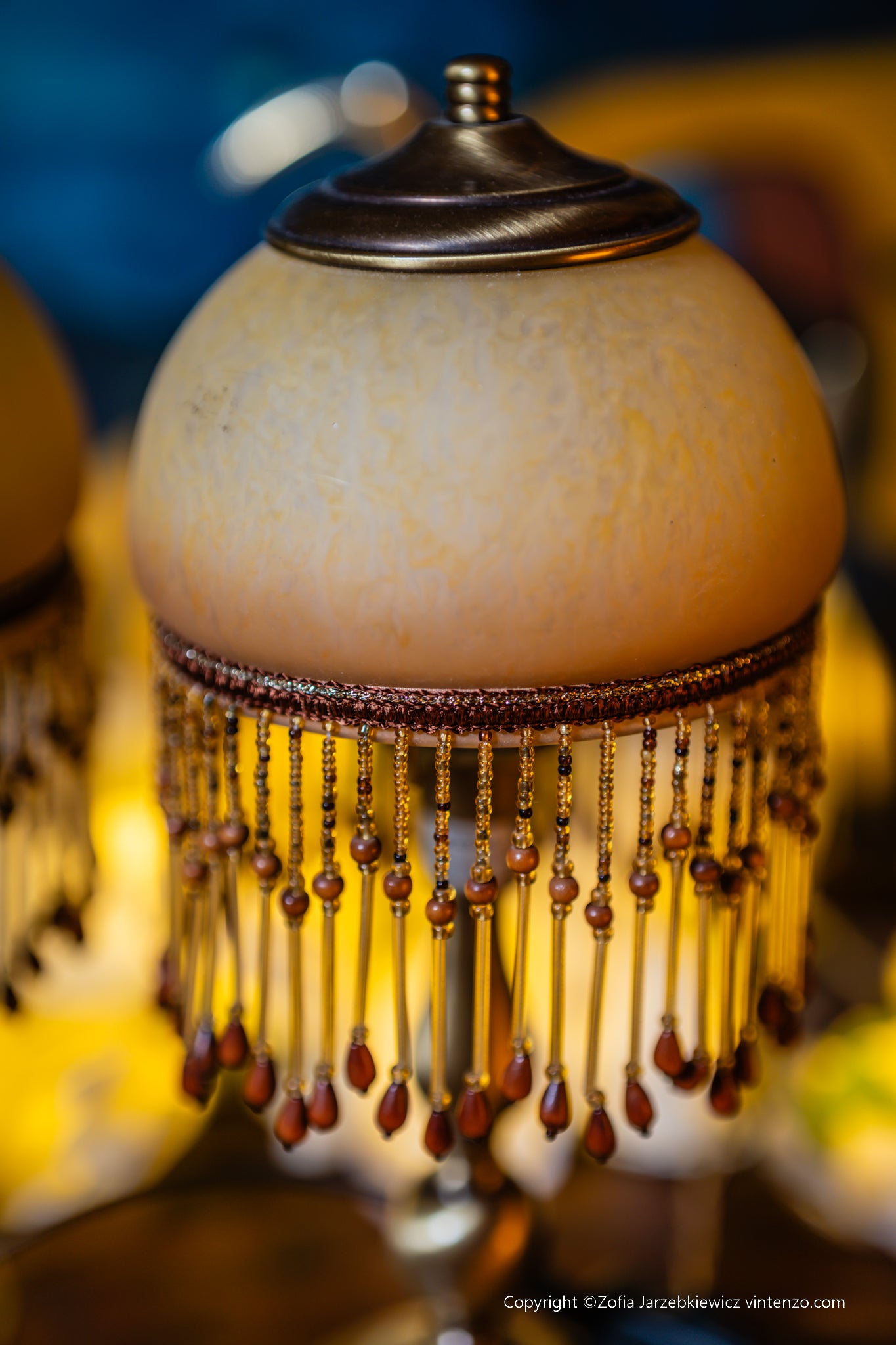 Set of 2 Small Vintage Lamps with Tassels