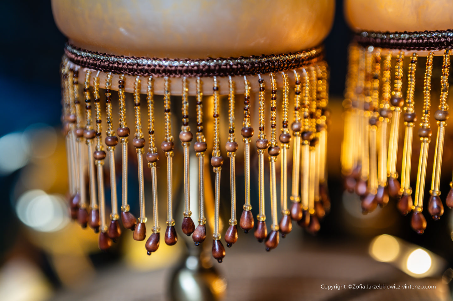 Set of 2 Small Vintage Lamps with Tassels