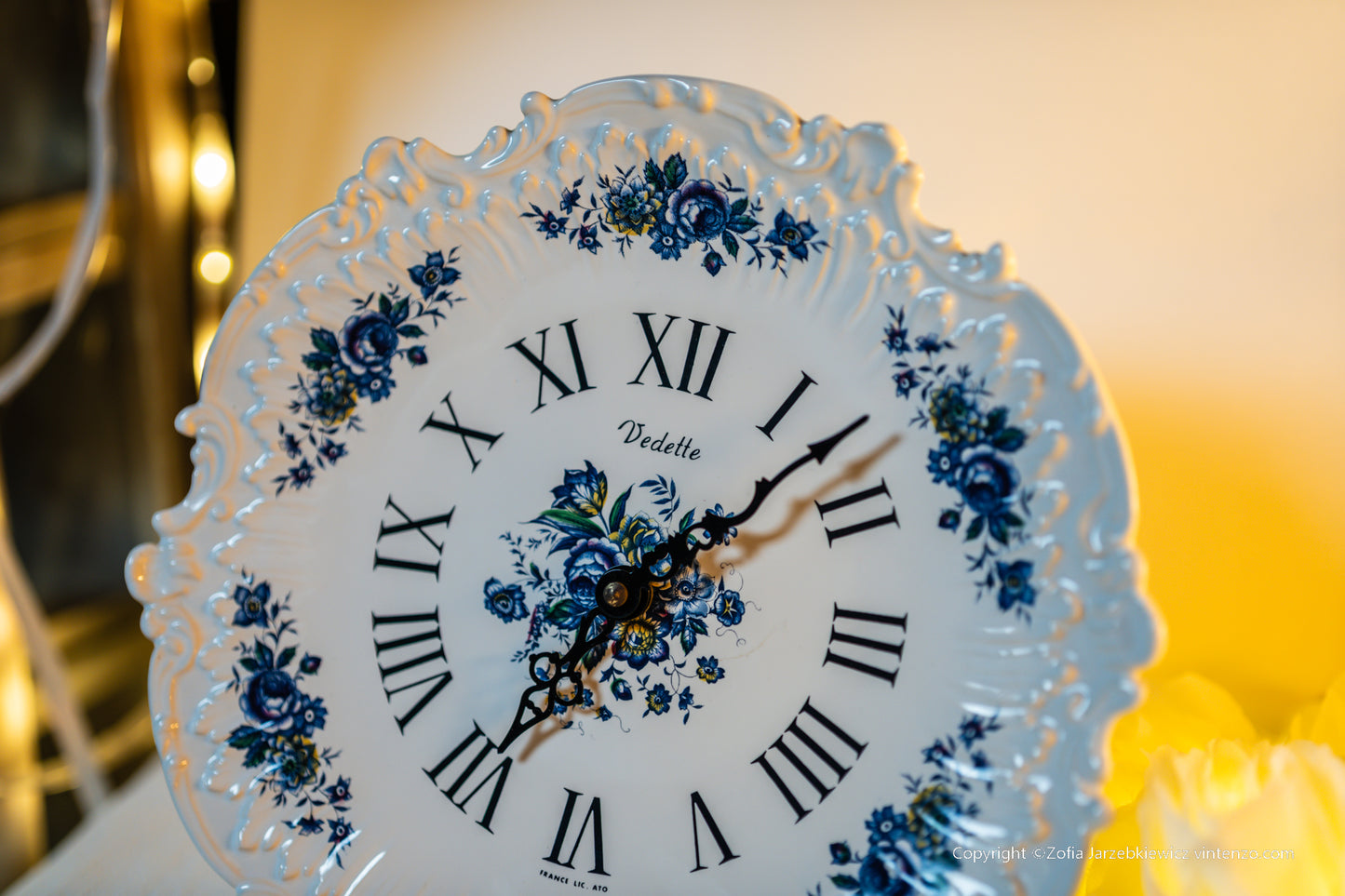 French Ceramic Wall Clock